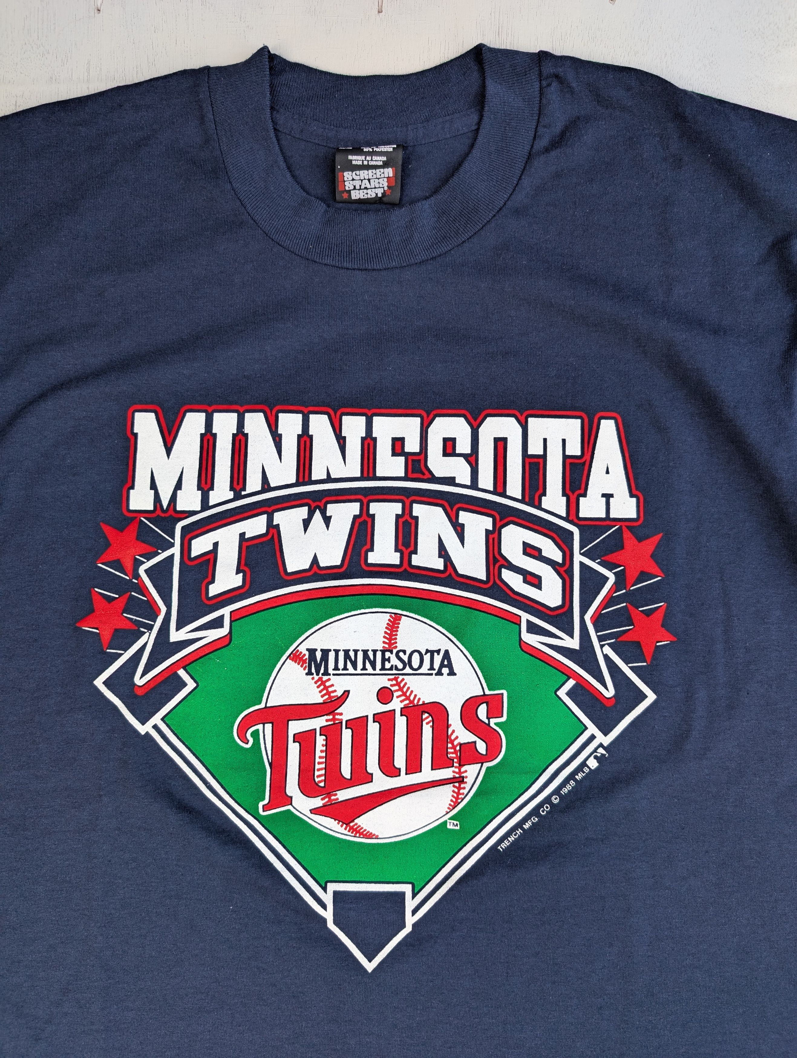 MLB × Vintage Vtg 1988 Minnesota Twins screen stars graphic t shirt sz XL Size US XL / EU 56 / 4 - 3 Thumbnail