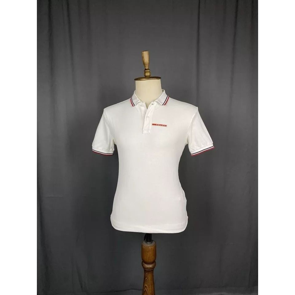 Prada Prada Red Tab Luxury Men's White Polo T-Shirt Size L Size US L / EU 52-54 / 3 - 2 Thumbnail