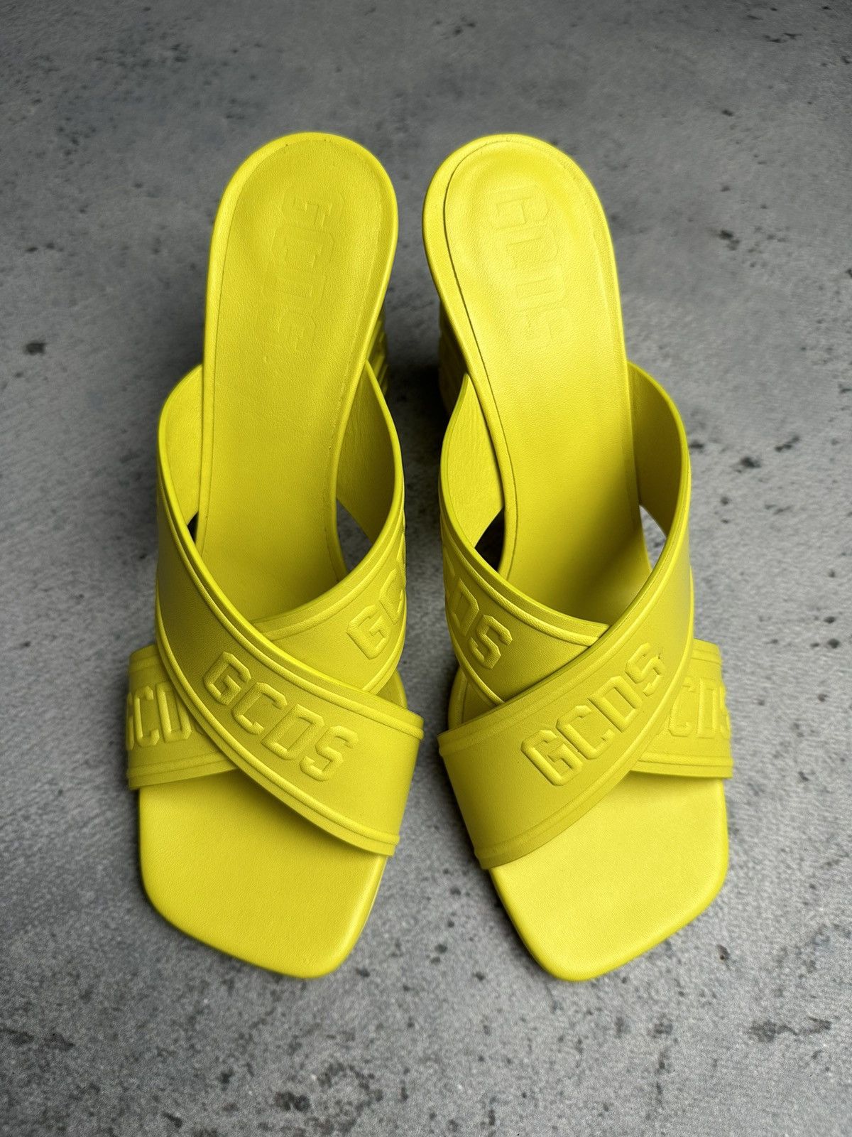 GCDS GCDS Leather Yellow Heels Sandals Luxury Size US 8 / IT 38 - 4 Thumbnail