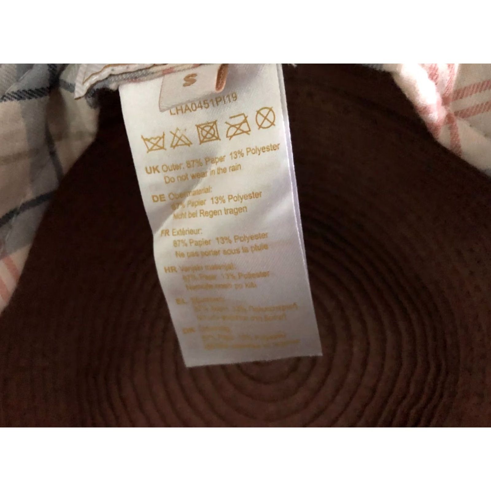 Barbour Barbour Pink Summer Paper Bucket Hat Women's S Vintage 90s Sun Hat Logo Breathable Casual Size ONE SIZE - 6 Thumbnail