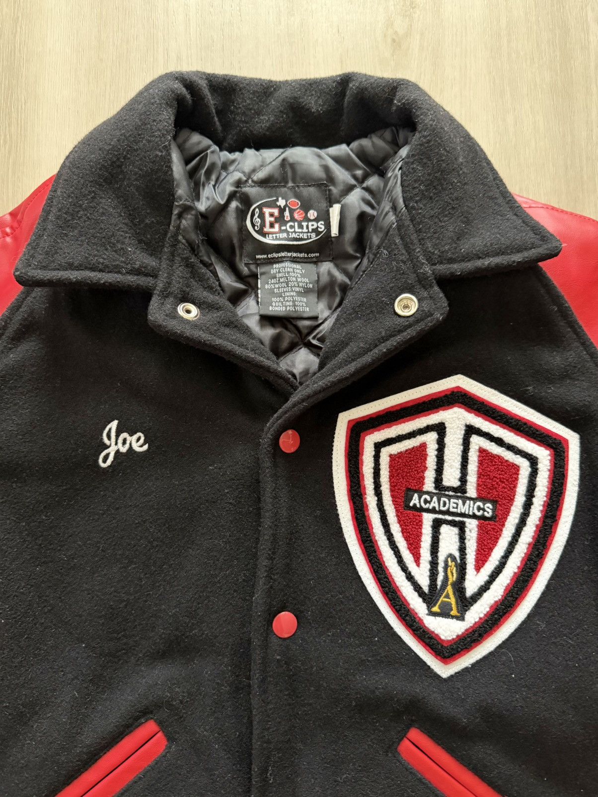 Vintage Vintage Y2K Varsity Letterman Bomber Black / Red Patch Sz M Size US M / EU 48-50 / 2 - 3 Thumbnail
