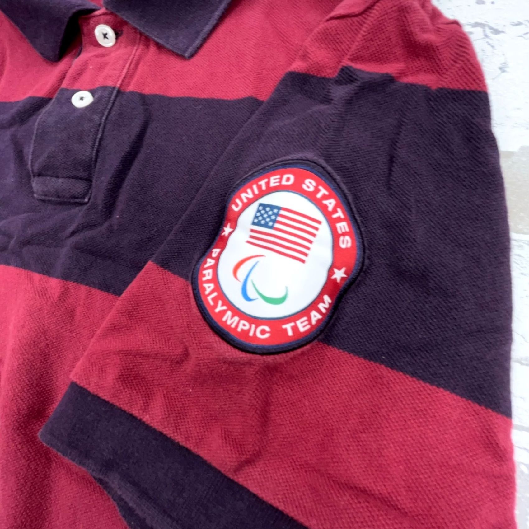 Nike Nike Polo Shirt Men XL Red Purple Striped Colorblock USA Paralympic Team Rugby Size US XL / EU 56 / 4 - 3 Thumbnail