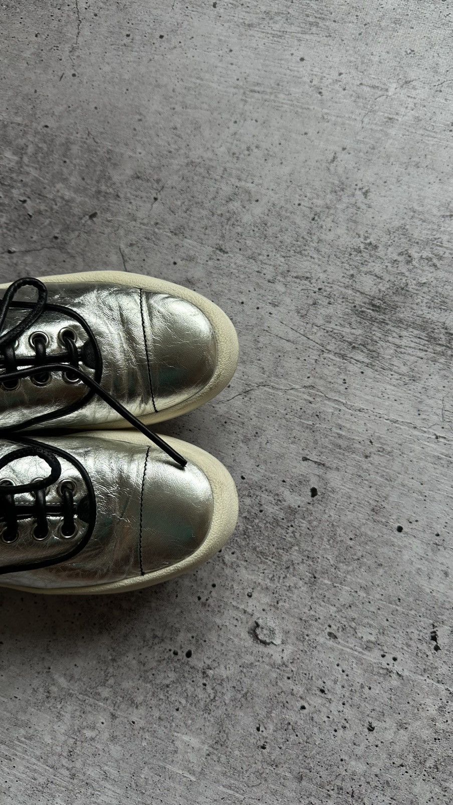 Giuseppe Zanotti Women's Giuseppe Zanotti Silver Leather Trainers Size US 9 / IT 39 - 3 Thumbnail