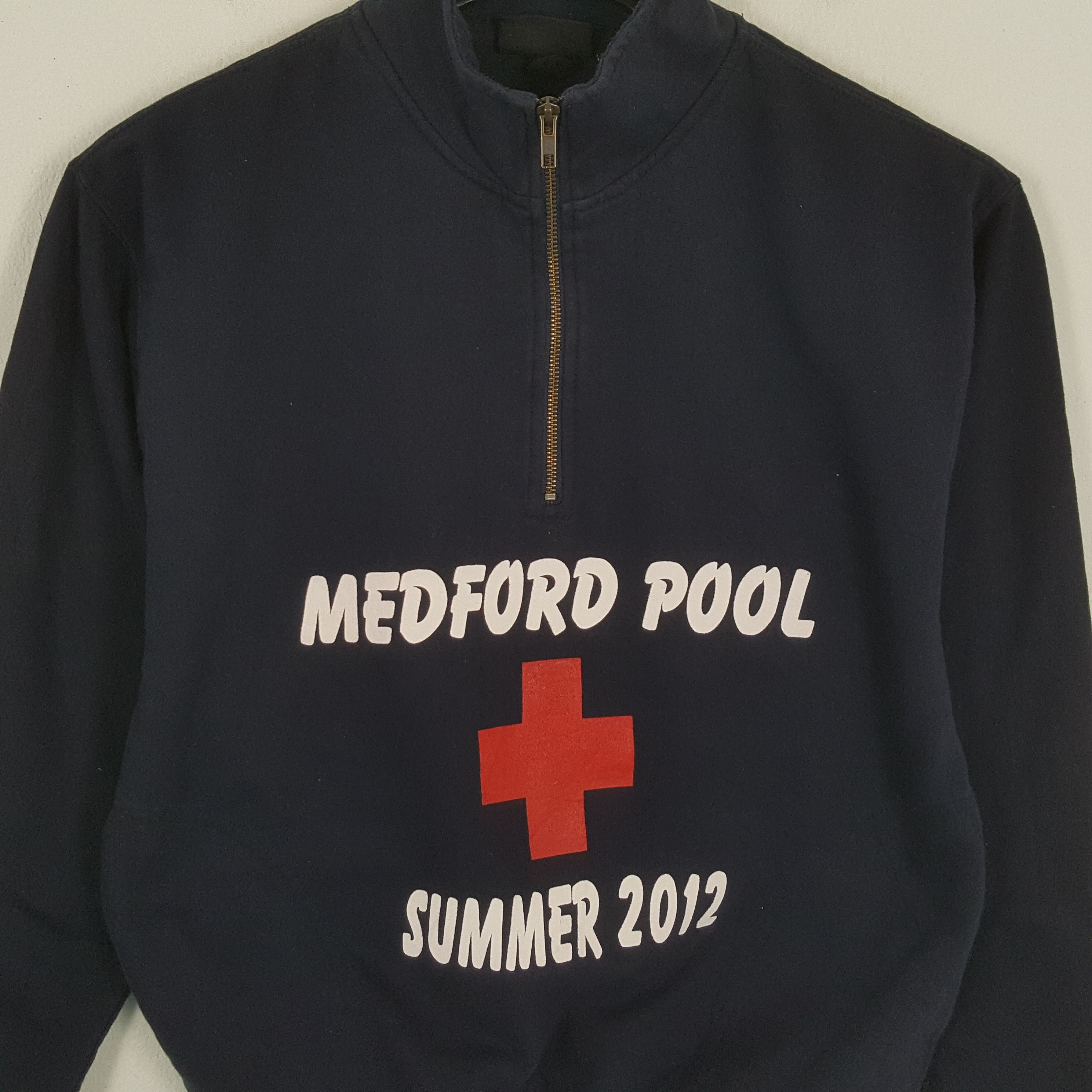 Vintage MEDFORD POOL SUMMER 2012 Half Zipper Sweatshirt Size US M / EU 48-50 / 2 - 2 Thumbnail