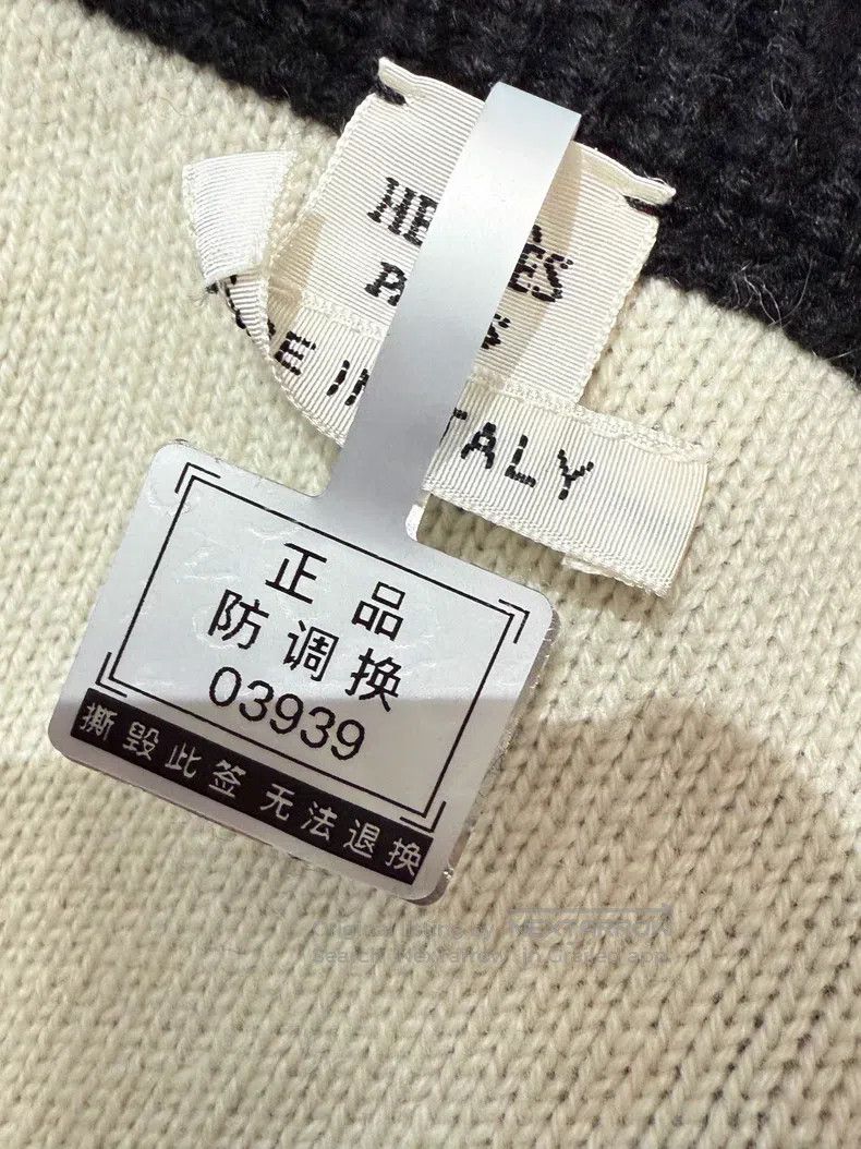 Hermes Hermes Black and White Cashmere Knit Open Cardigan Jacket Size XS / US 0-2 / IT 36-38 - 8 Thumbnail