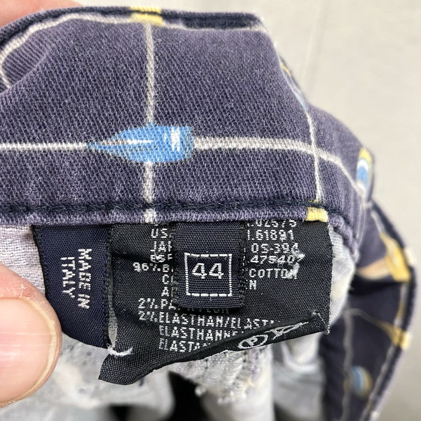 Escada VINTAGE ESCADA Sport ITALY Rowing Boat Print Pants Jeans 44 Navy Blue Knit Cotton Blend Stretch-Front Zip Regular Straight Leg 30.5 Inseam Womens Size 30" / US 8 / IT 44 - 4 Thumbnail