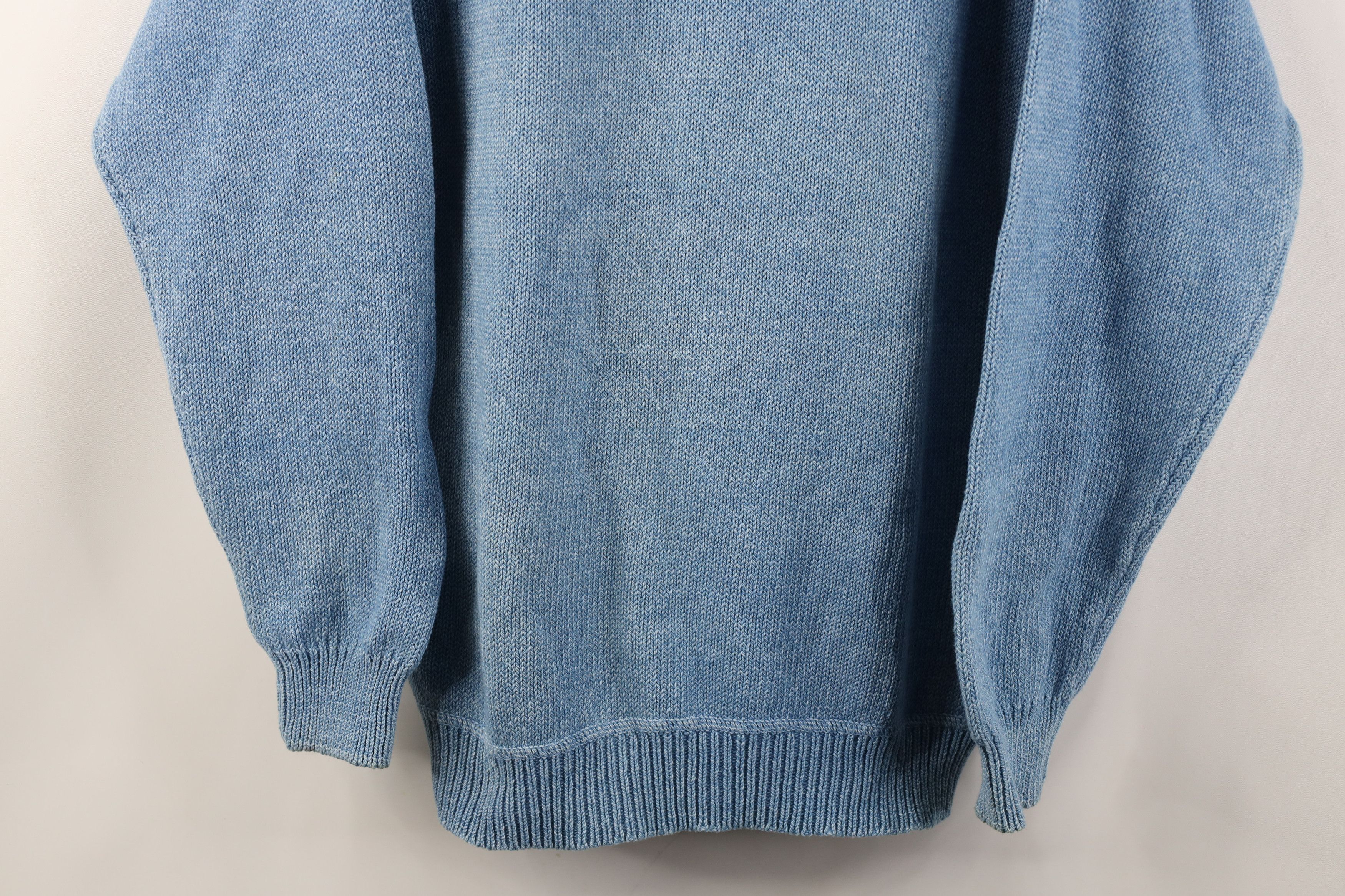 Vintage Vintage 90s Streetwear Stonewash Cotton Knit Sweater Blue Size US S / EU 44-46 / 1 - 3 Thumbnail