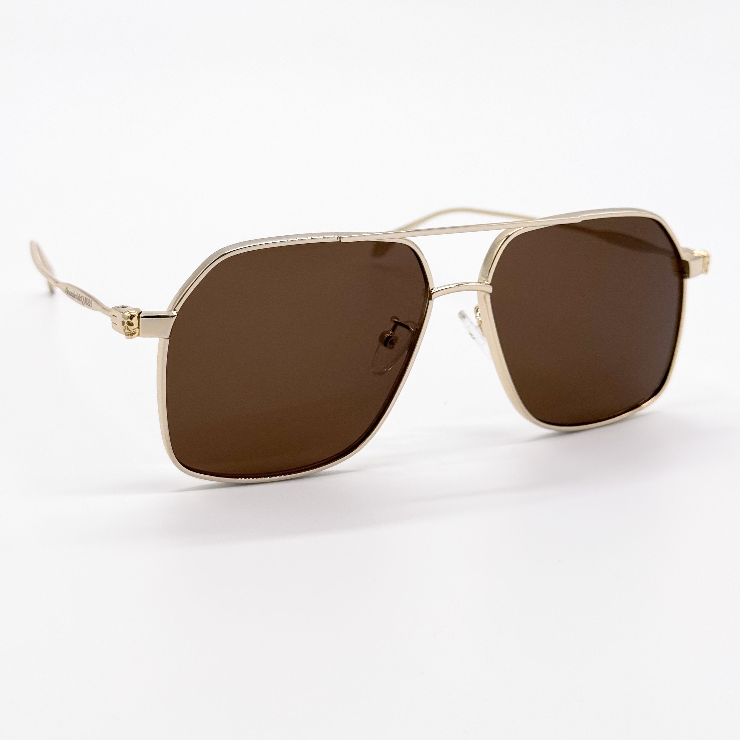 Alexander McQueen NEW ALEXANDER MCQUEEN AM0372S 002 PILOT GOLD SUNGLASSES Size ONE SIZE - 7 Thumbnail