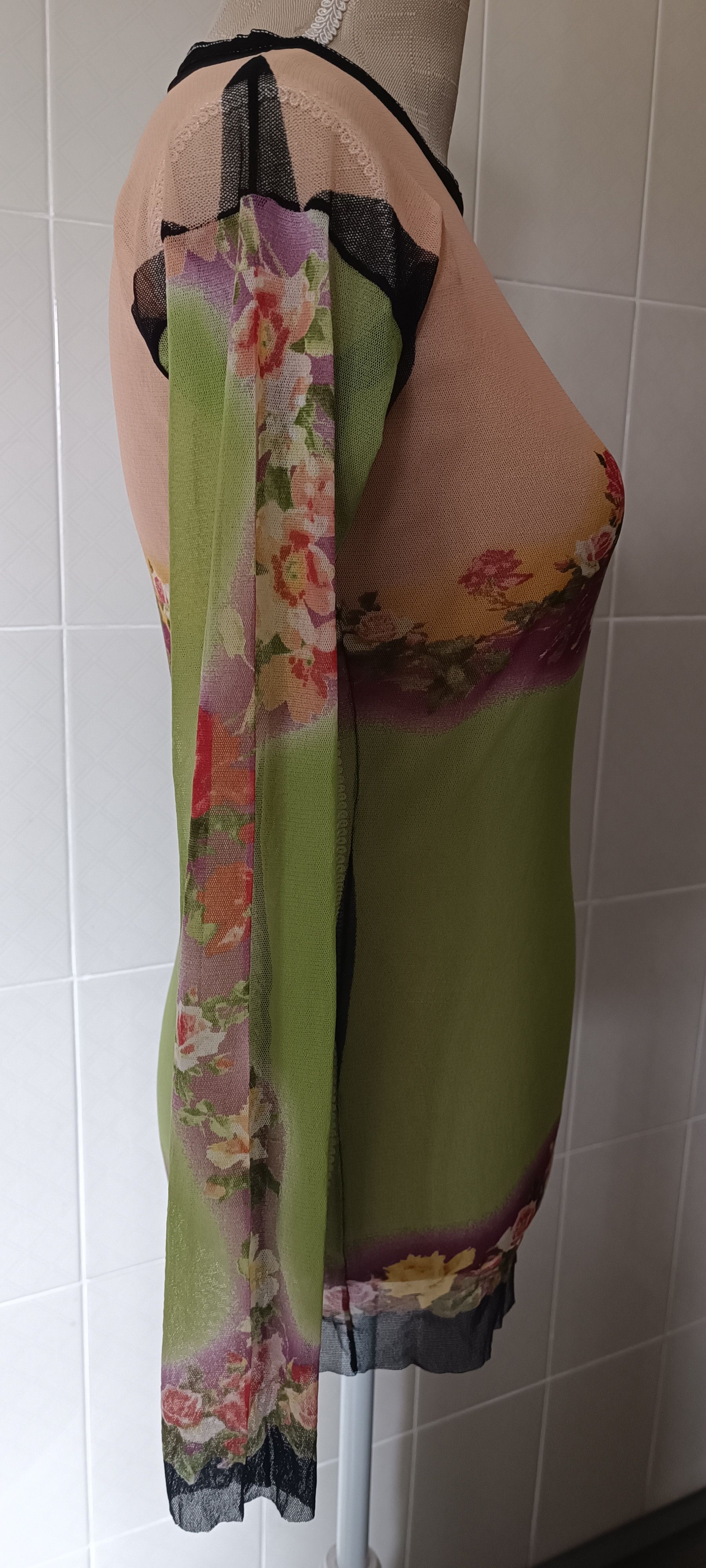 Jean Paul Gaultier SS2001_ flower print nylon mesh top Size L / US 10 / IT 46 - 6 Thumbnail