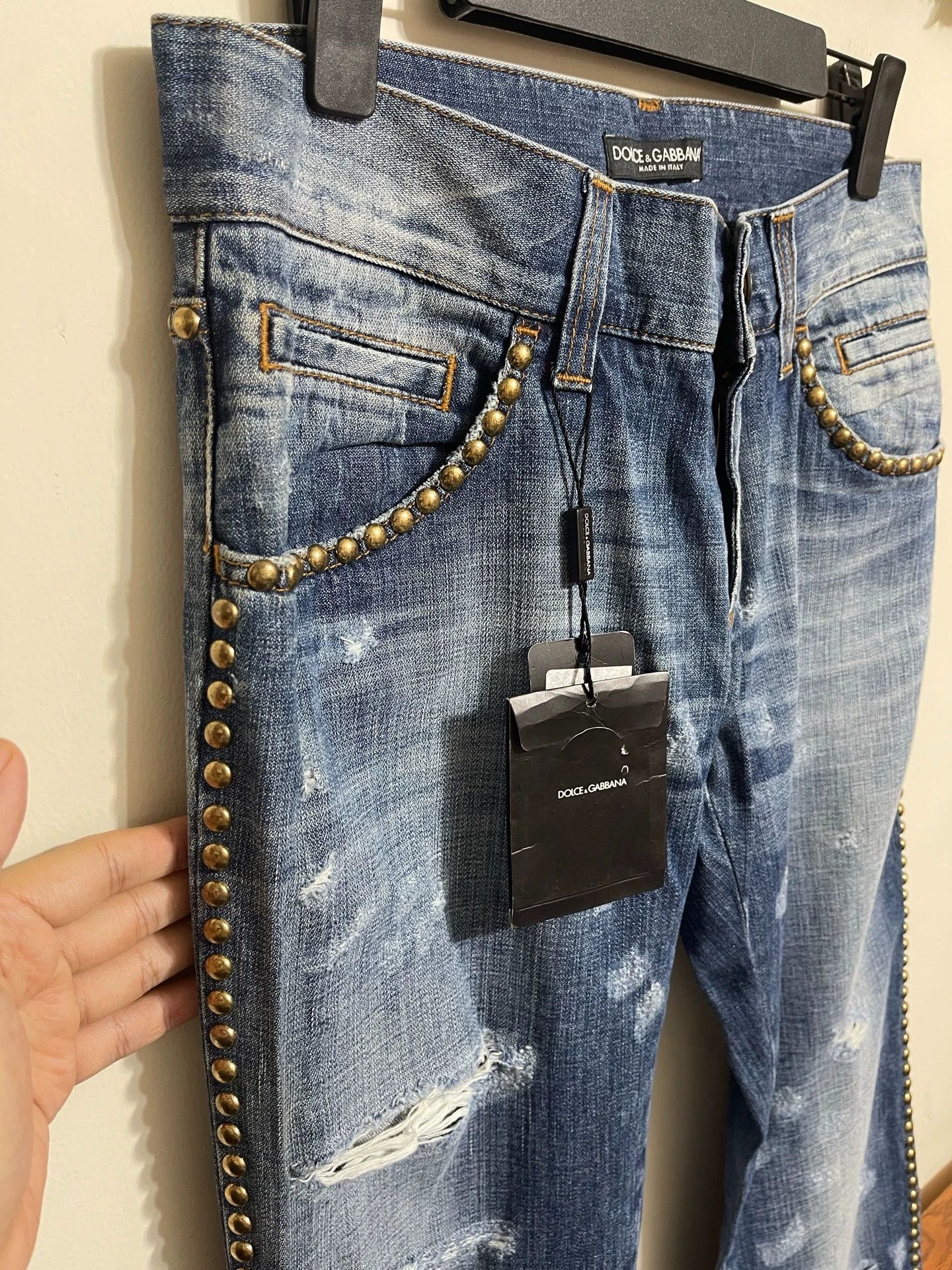 Dolce & Gabbana Dolce&Gabbana Low-Rise Straight Green Distressed Jeans 46 Size US 30 / EU 46 - 4 Thumbnail