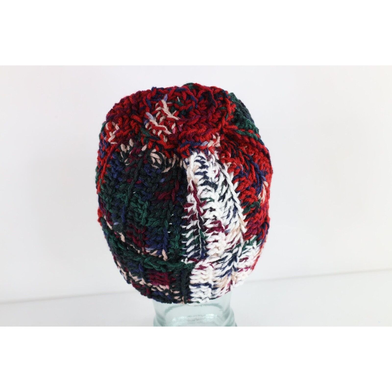 Vintage Vintage 90s Streetwear Rainbow Chunky Crochet Knit Beanie Size ONE SIZE - 3 Thumbnail