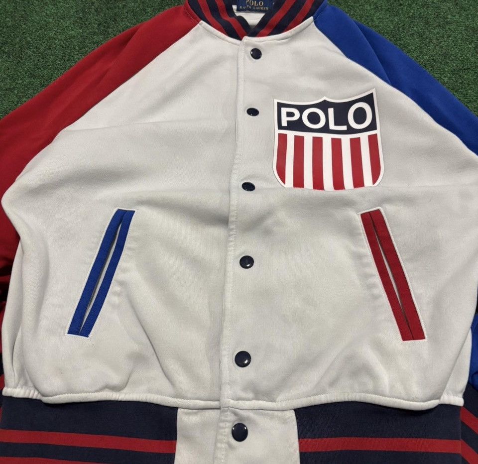 Polo Ralph Lauren Vintage Polo Ralph Lauren Shield White Blue Red Bomber Size US S / EU 44-46 / 1 - 3 Thumbnail