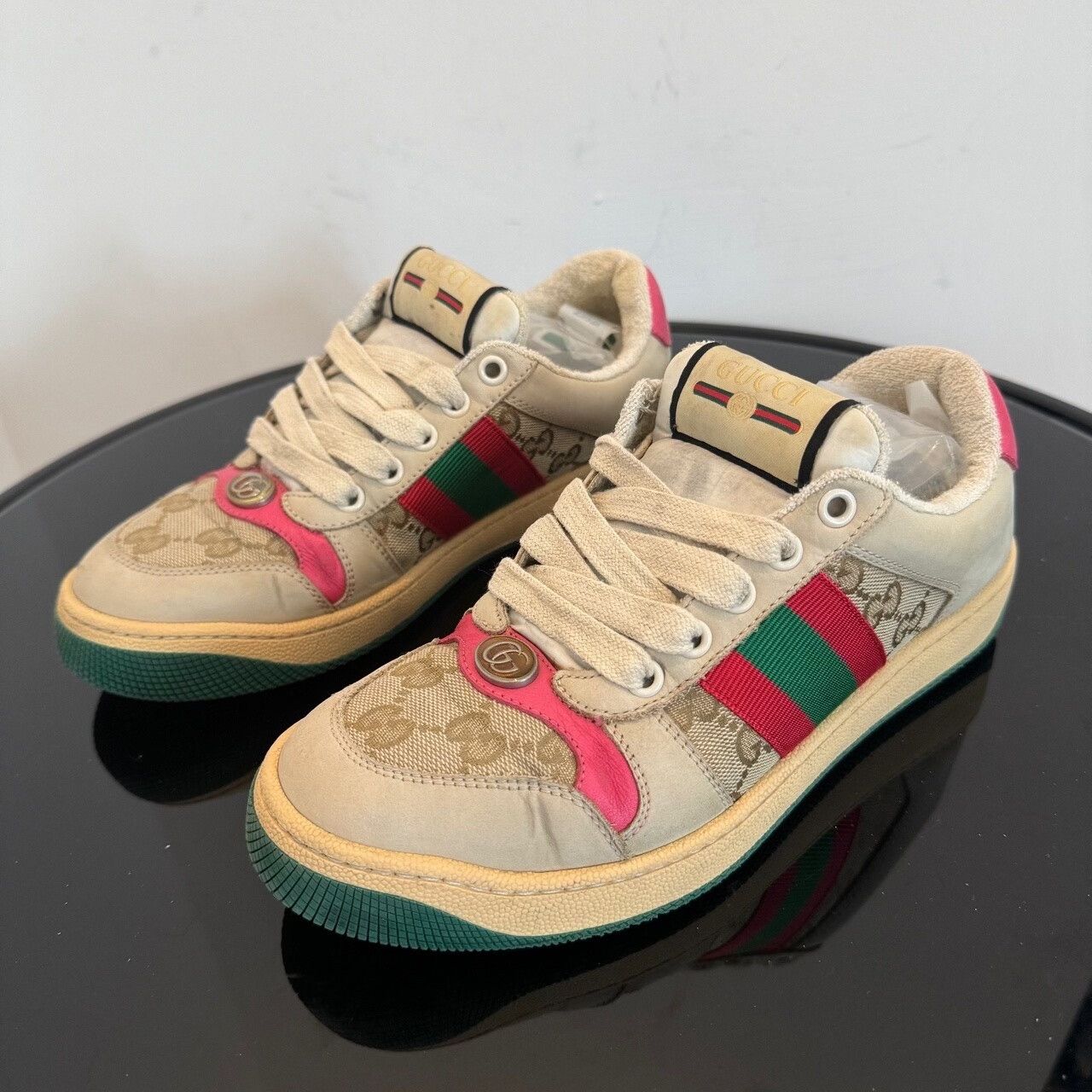 Gucci Gucci Leather Pink Lowtop Sneakers us_5 Women Size US 5 / IT 35 - 1 Thumbnail