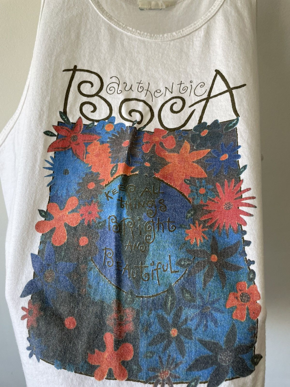 Vintage Vintage 90s BOCA Flowers Nature Tank top Size US S / EU 44-46 / 1 - 2 Thumbnail