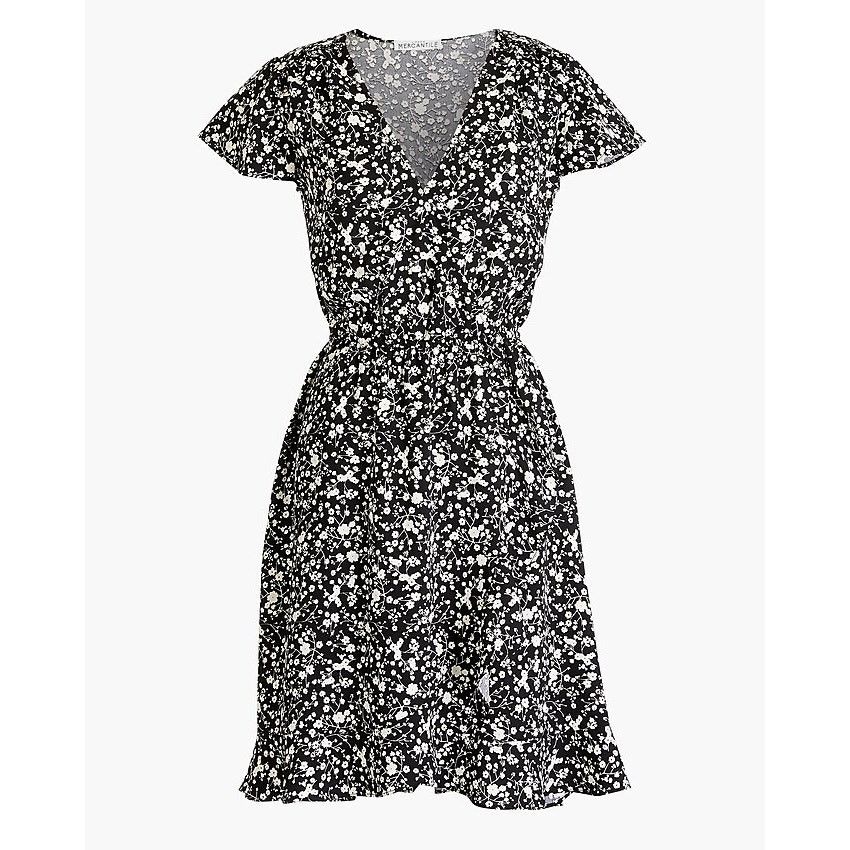 J.Crew J Crew Printed Ruffle Faux-Wrap Dress Size L- worn one time Size L / US 10 / IT 46 - 1 Thumbnail