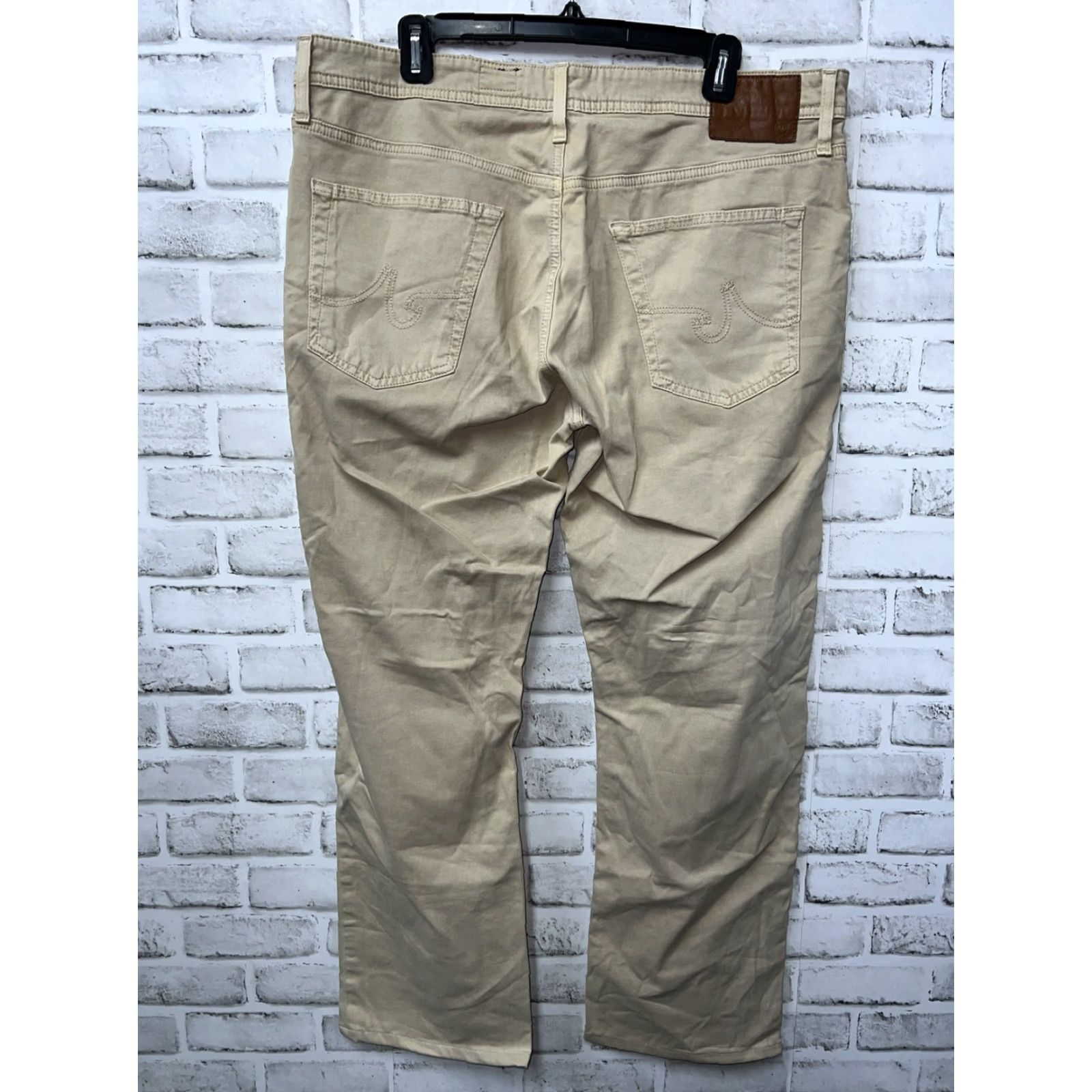 Vintage AG Adriano Goldschmied The Graduate Tailored Leg Beige Pants Mens 36x32 Chino Beige 90s? (not allowed) Size US 36 / EU 52 - 4 Thumbnail