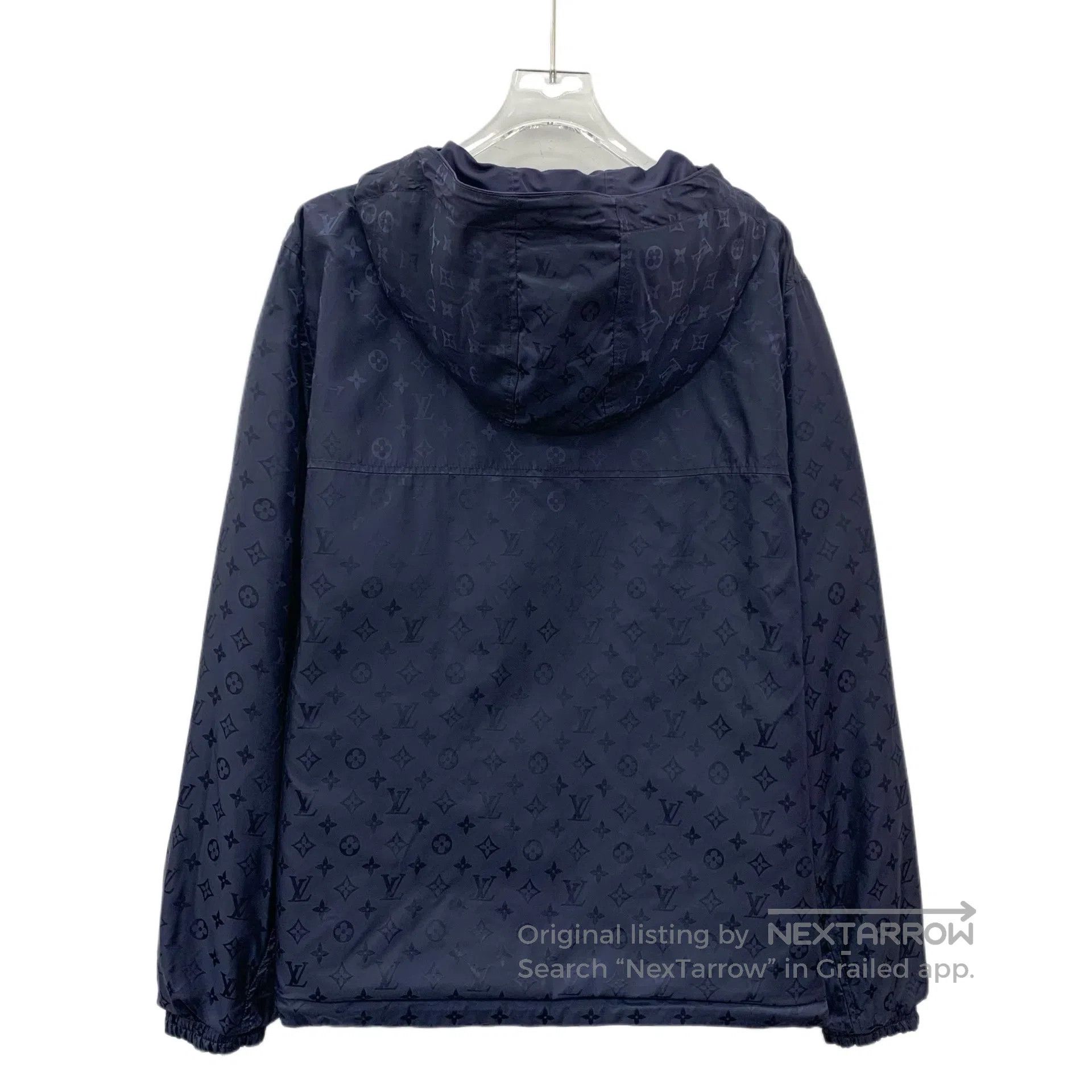Louis Vuitton Louis Vuitton Navy Blue Logo Subtle Pattern Full Print Hoo Size US M / EU 48-50 / 2 - 2 Thumbnail