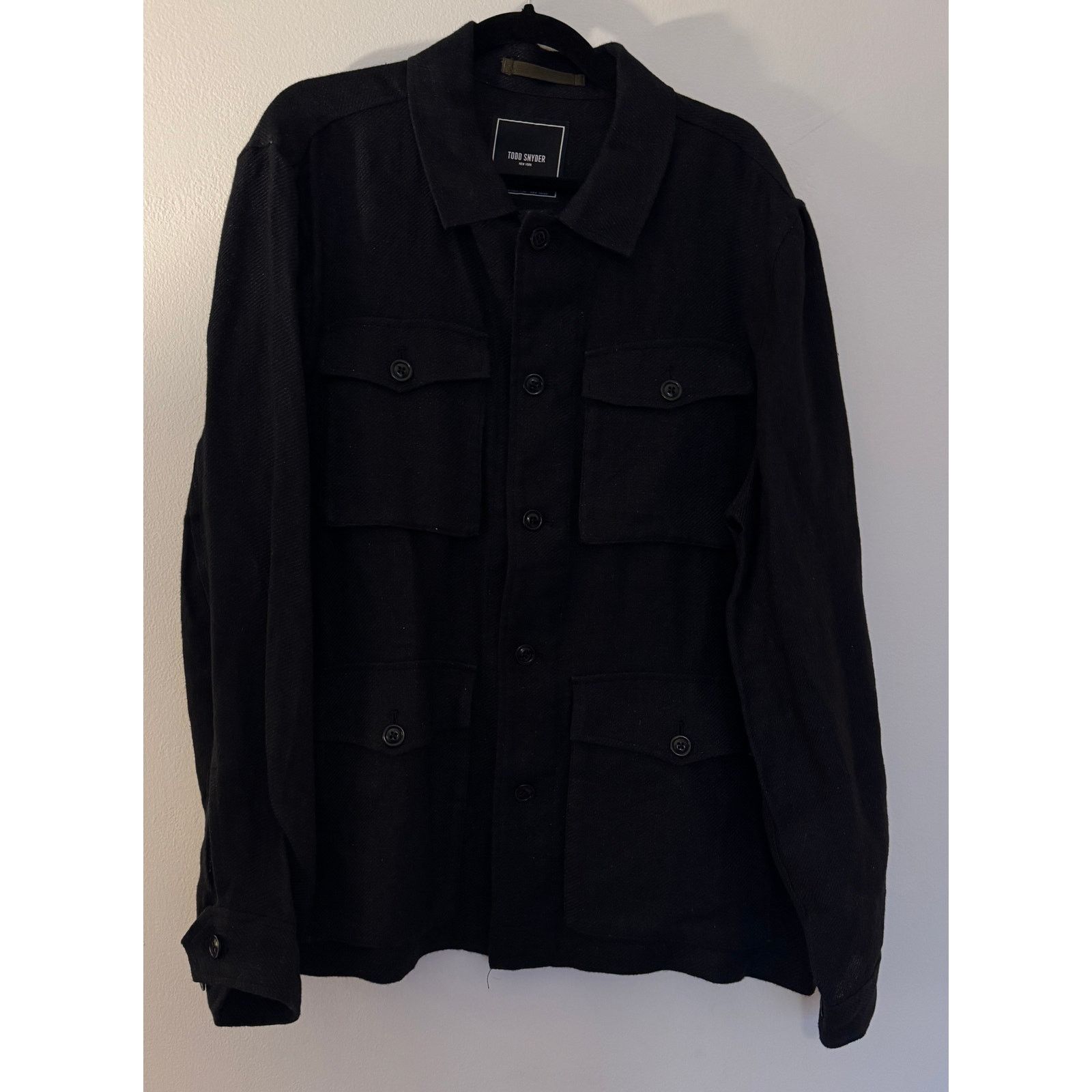 Todd Snyder Tood Snyder Black Linen Tailored Chore Jacket Size US L / EU 52-54 / 3 - 1 Thumbnail