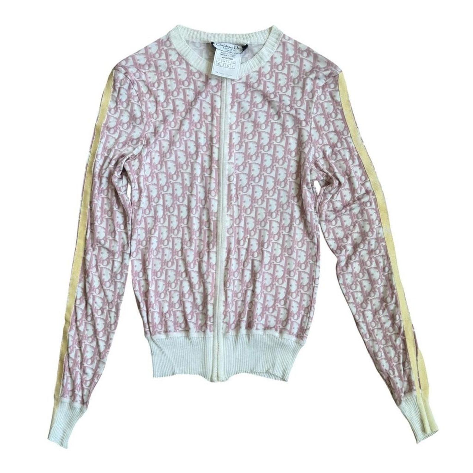 Dior Christian Dior Trotter Zip-Up Knit Cardigan Light Pink Size XS / US 0-2 / IT 36-38 - 1 Thumbnail