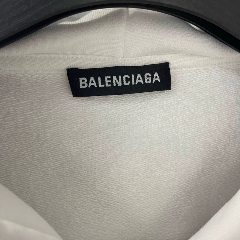 Balenciaga Balenciaga White Hooded Sweatshirt, Size M Size US M / EU 48-50 / 2 - 3 Thumbnail