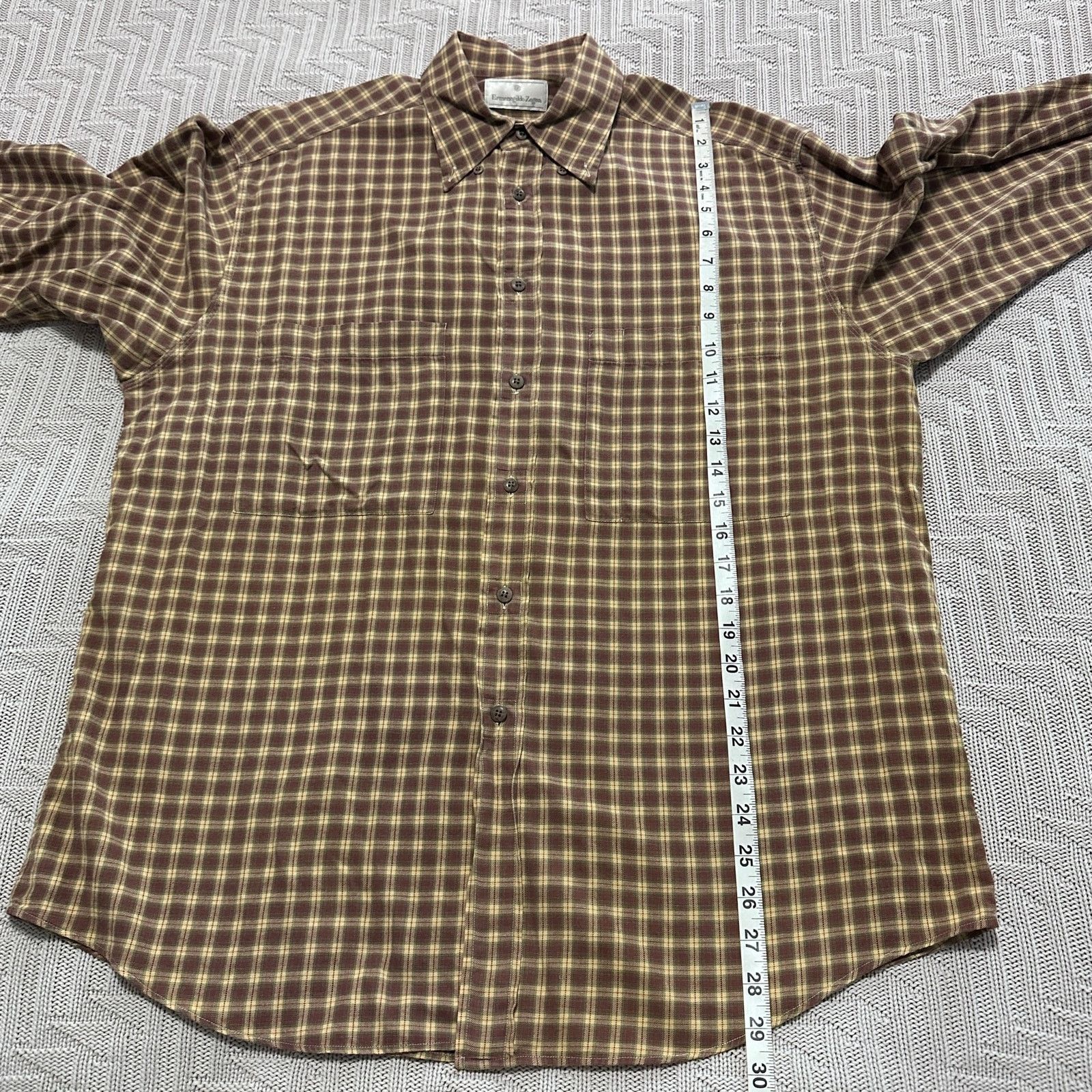 Ermenegildo Zegna Ermenegildo Zegna brown fall plaid button down size L Size US L / EU 52-54 / 3 - 10 Thumbnail