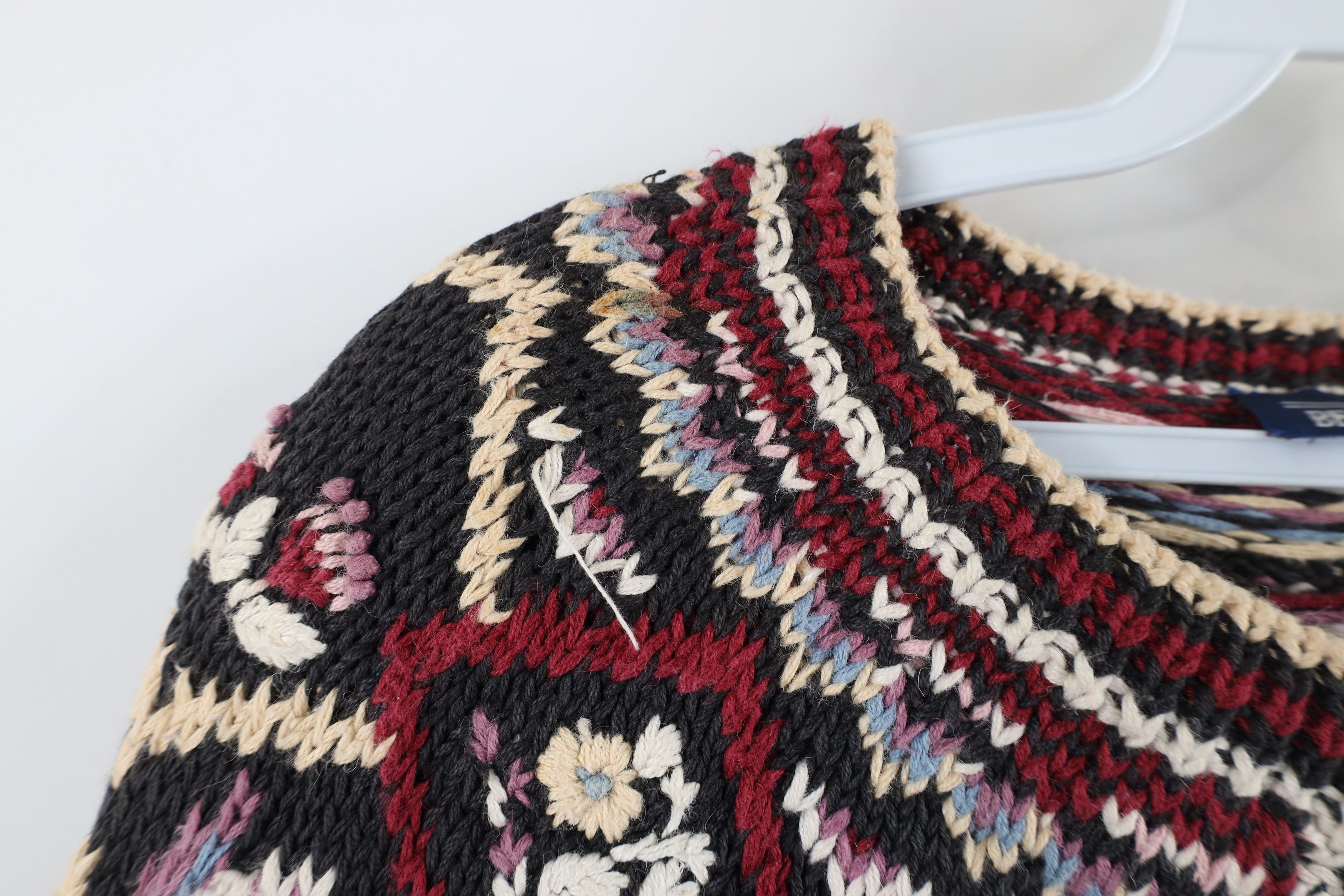 Vintage Vintage 90s Farmhouse Flower Fair Isle Knit Cardigan Sweater Size M / US 6-8 / IT 42-44 - 7 Thumbnail