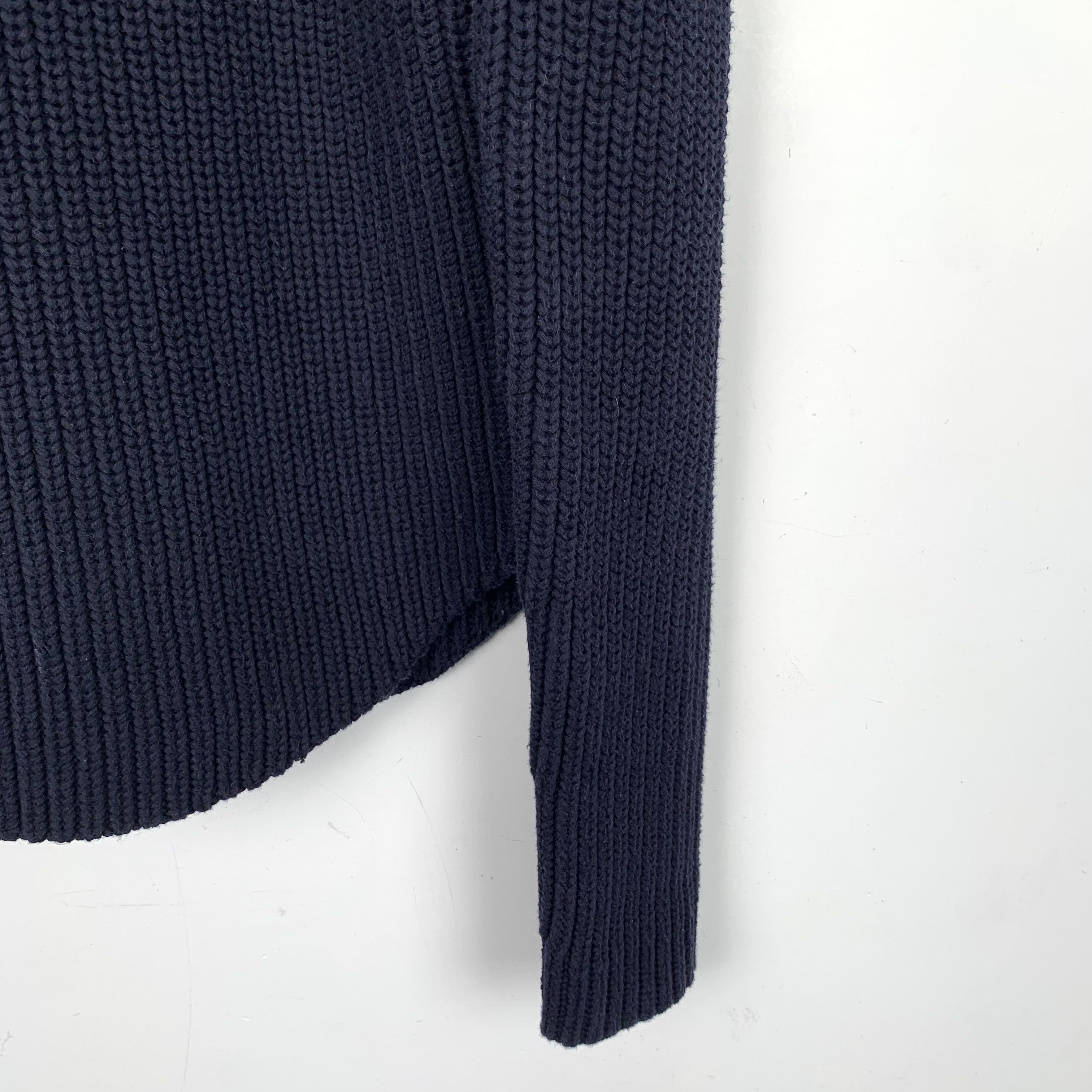 Celine Celine Navy Cotton Crewneck Knit Sweater (Size M) Size M / US 6-8 / IT 42-44 - 6 Thumbnail