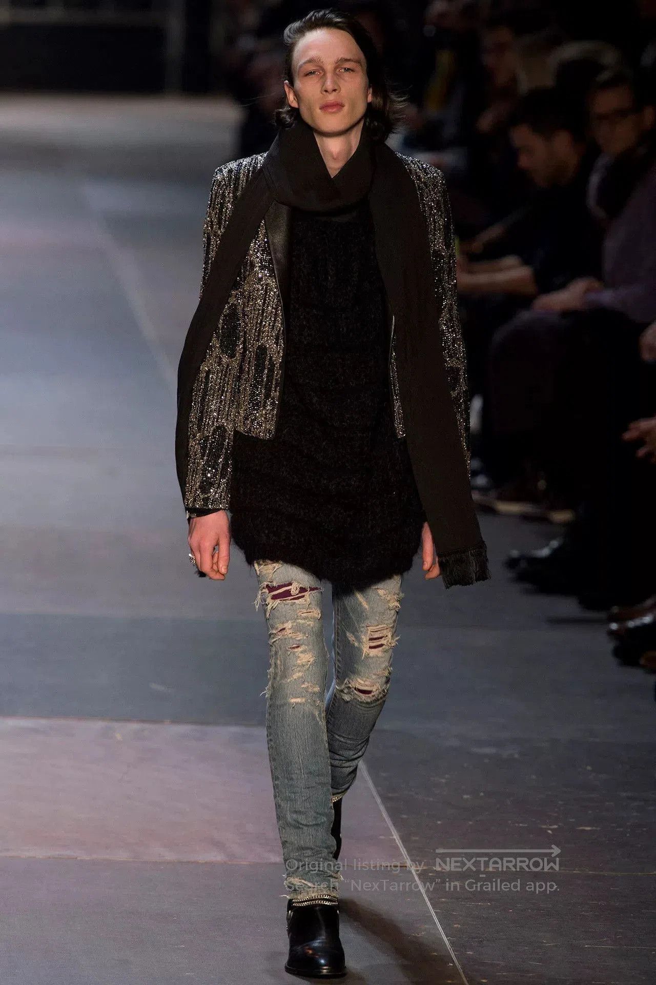 Saint Laurent Paris Saint Laurent Black Warrior Knit Sweater. Size XXS / US 00 / IT 34 - 5 Thumbnail