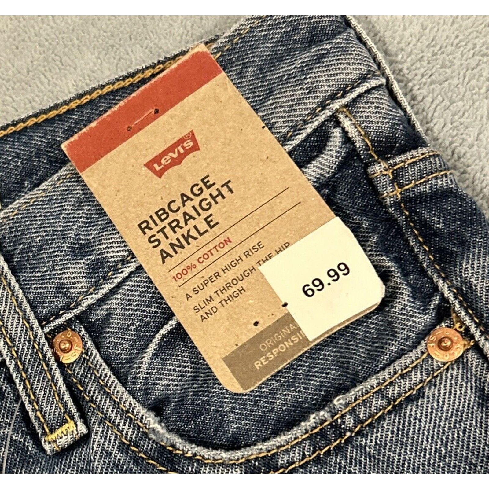 Levi's Levis Ribcage Loose Baggy Jeans Women 24x27 Relaxed Hamilton Size 24" / US 00 / IT 34 - 4 Thumbnail
