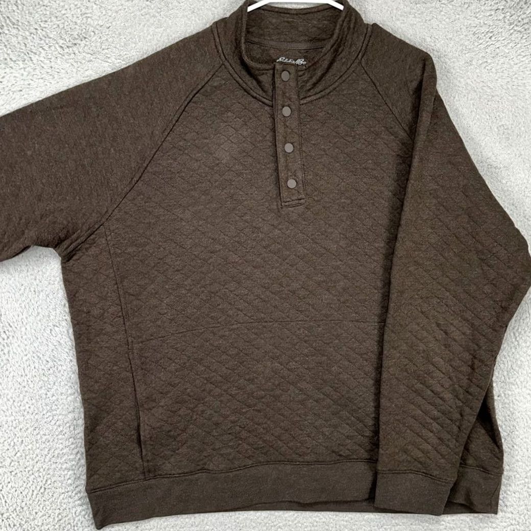 Eddie Bauer Eddie Bauer Quilted Snap Pullover Sweatshirt Mens 2XL Dark Brown Sweatshirt Pullover Quilted Mock Neck Outdoor Shirt Size US XXL / EU 58 / 5 - 2 Thumbnail