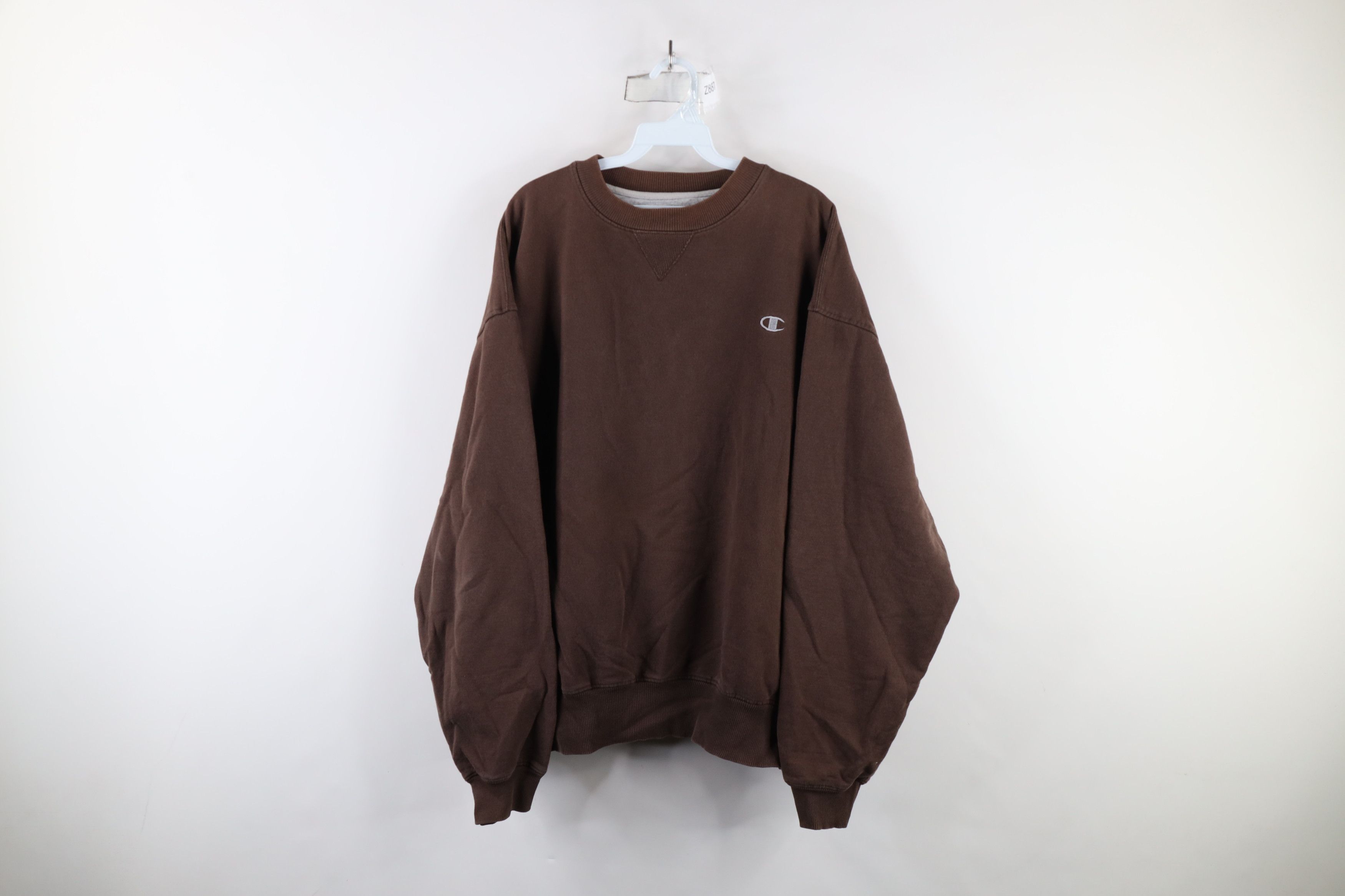 Champion × Vintage Vintage 90s Champion Crewneck Sweatshirt Chocolate Brown Size US XL / EU 56 / 4 - 1 Thumbnail