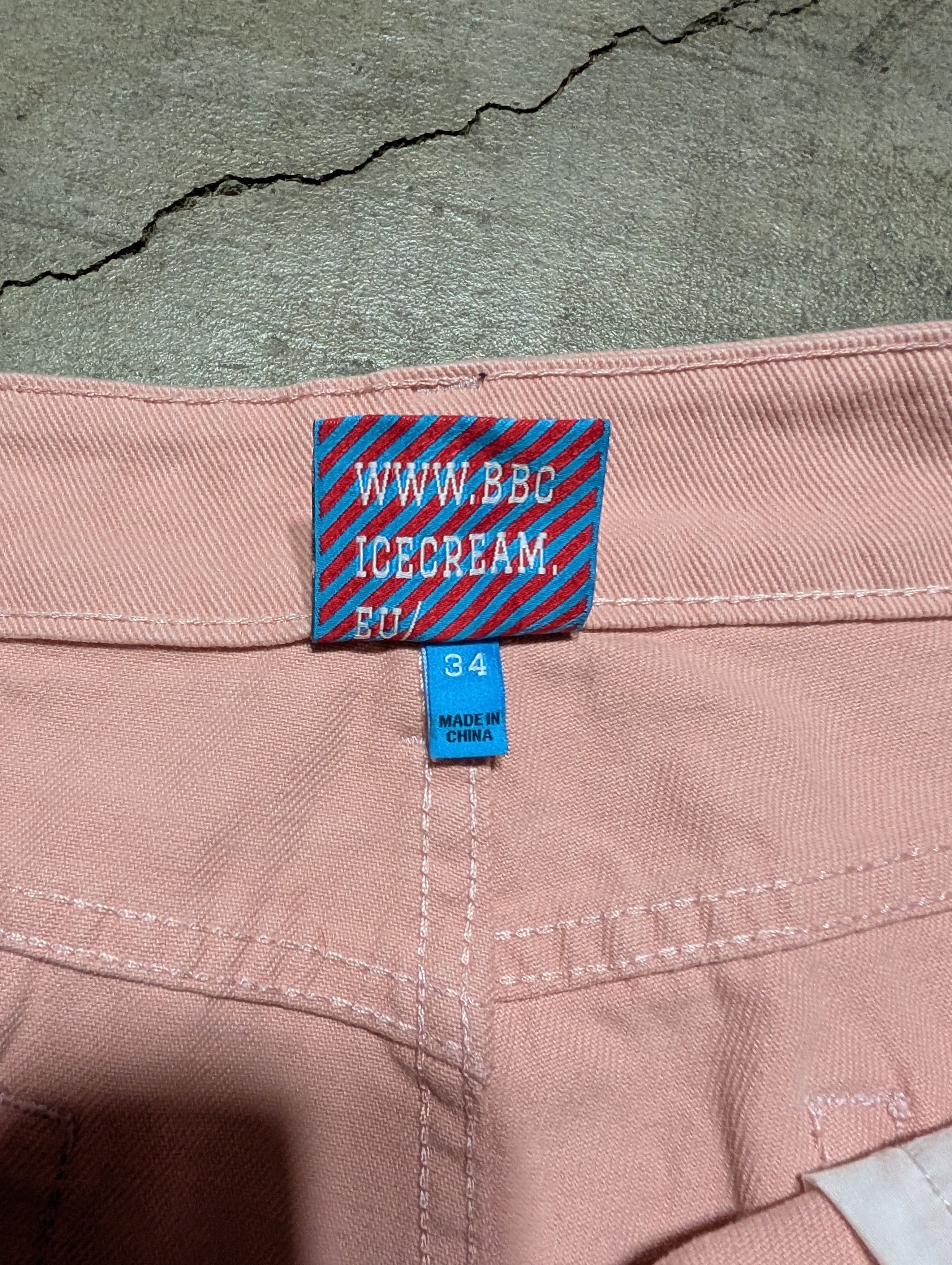 Billionaire Boys Club Pink Running Dog Embroidered Baggy Jeans EU Size US 35 - 7 Thumbnail