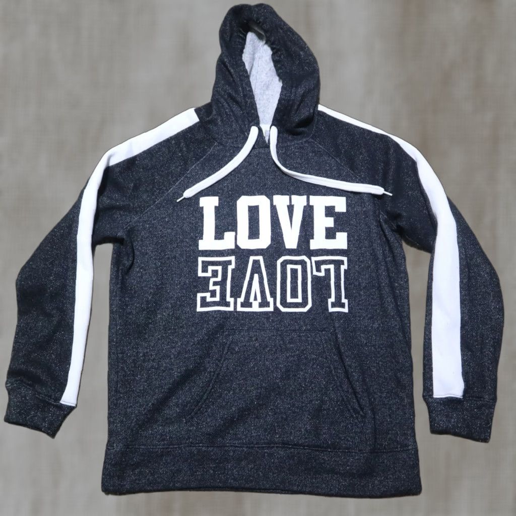 Vintage Bobbie Brooks LOVE Pullover Sweater Hoodie Women's L Large Gray Crew Neck Graphic Print Vintage No Size L / US 10 / IT 46 - 1 Thumbnail