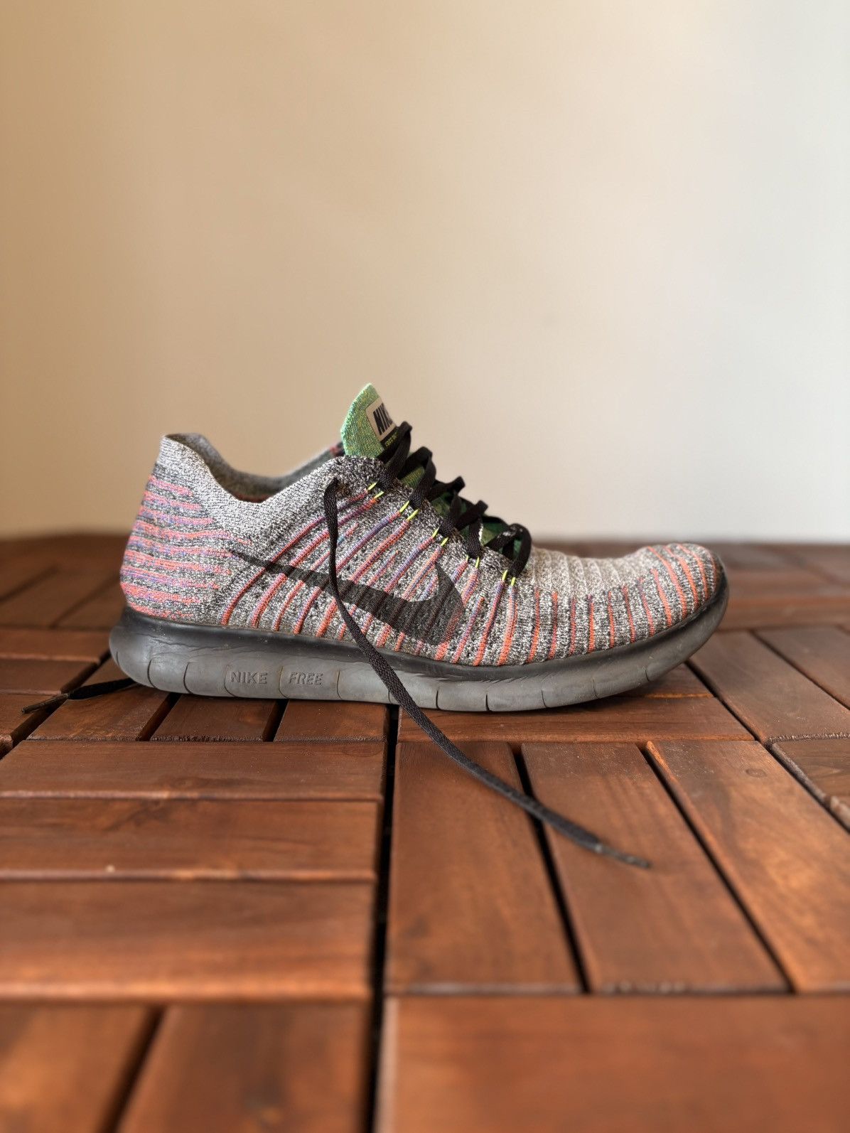Nike Nike Free RN Flyknit – Grey / Multicolour – US11 – 2017 Size US 11 / EU 44 - 1 Thumbnail