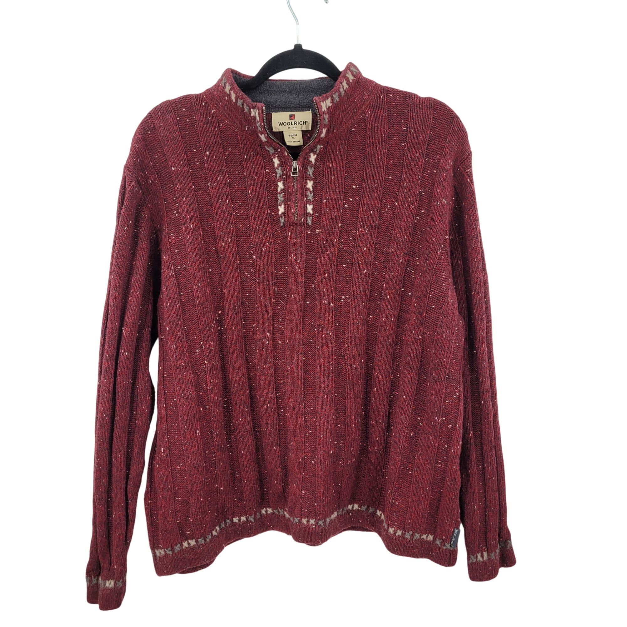 Woolrich Woolen Mills Woolrich Womens XL Ruby Heather Henley Sweater Wool Ribbed K Size XL / US 12-14 / IT 48-50 - 1 Thumbnail