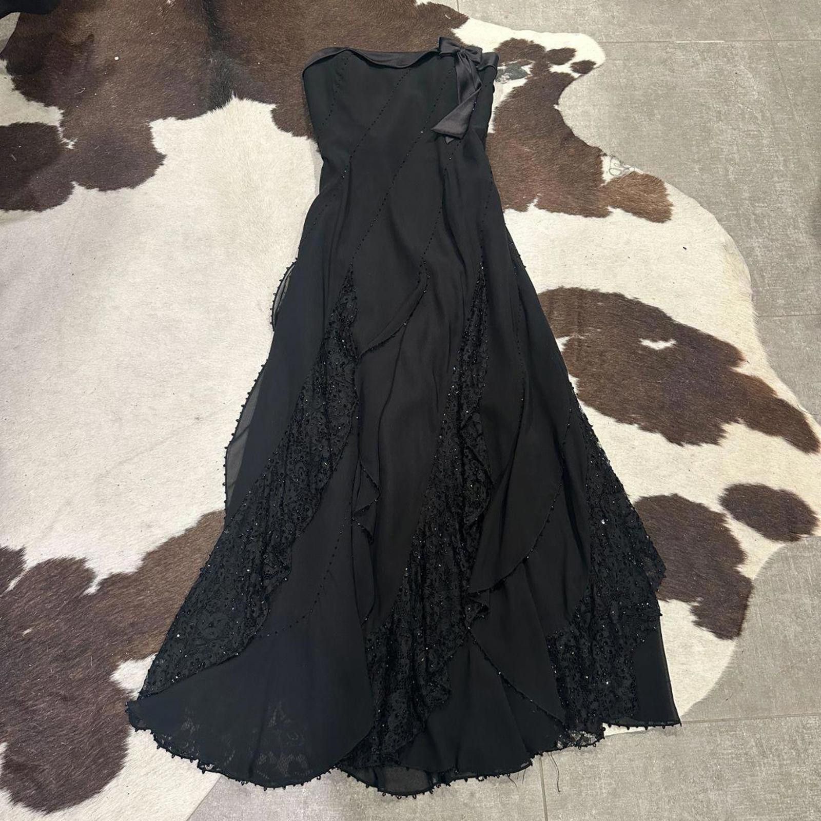 Other 100% Silk Black Y2k Vintage Strapless Gown Size M / US 6-8 / IT 42-44 - 1 Thumbnail