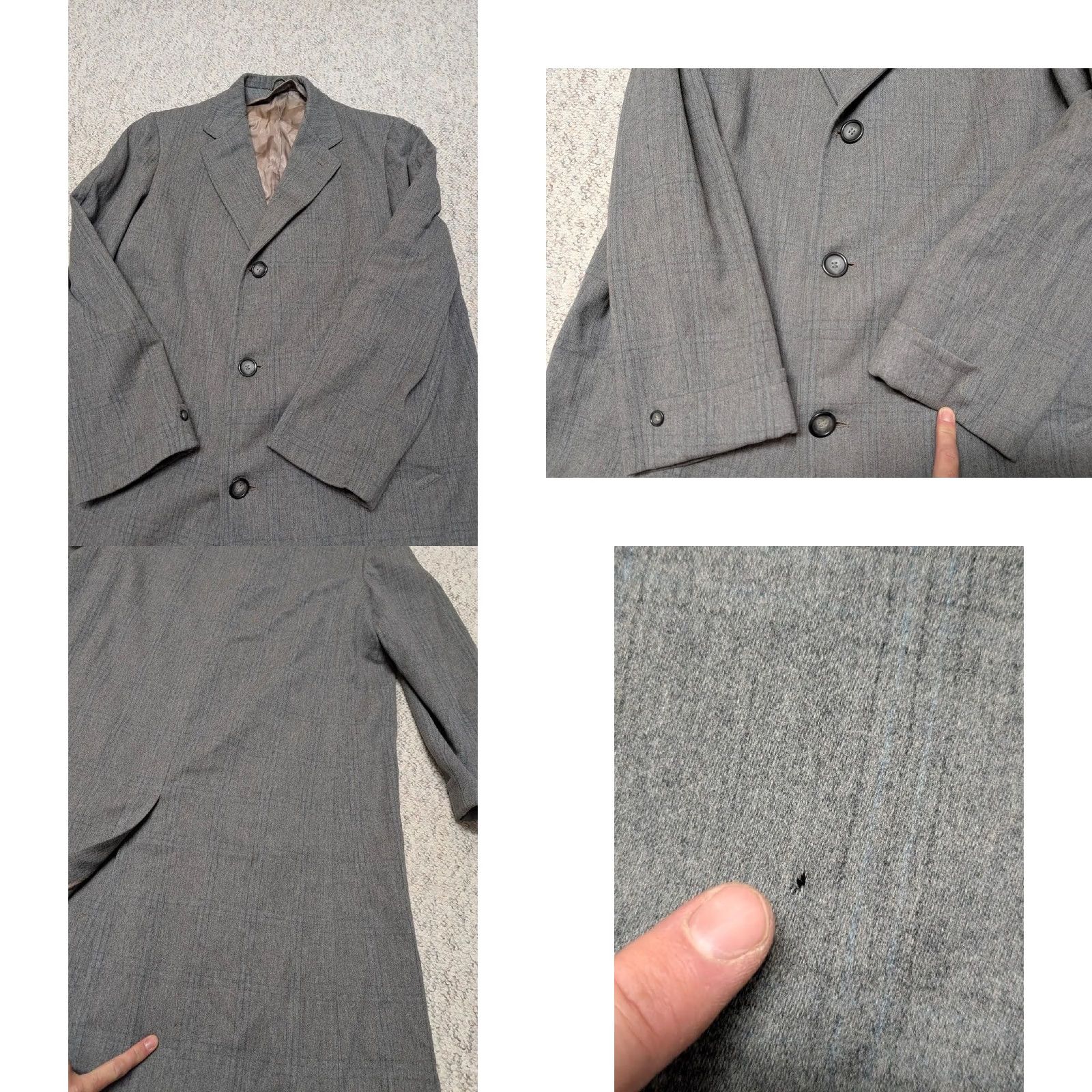 Atomic VINTAGE Botany 500 overcoat Shirt XL gray Plaid Donegal Wool England 1950s United States Mens Size US XL / EU 56 / 4 - 9 Thumbnail