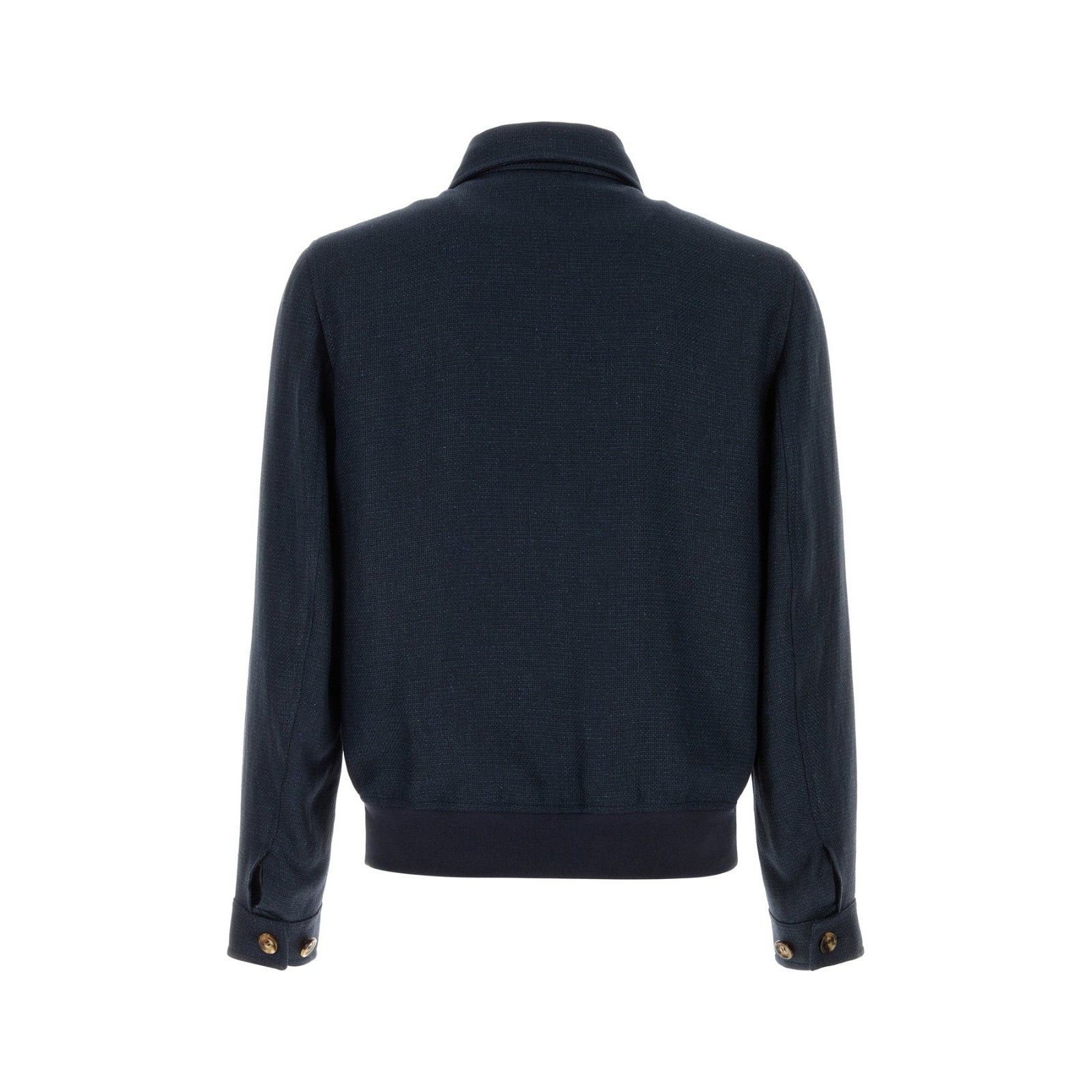 Brunello Cucinelli BRUNELLO CUCINELLI Navy Blue Silk Blend Jacket New & Authent Size US XL / EU 56 / 4 - 2 Thumbnail