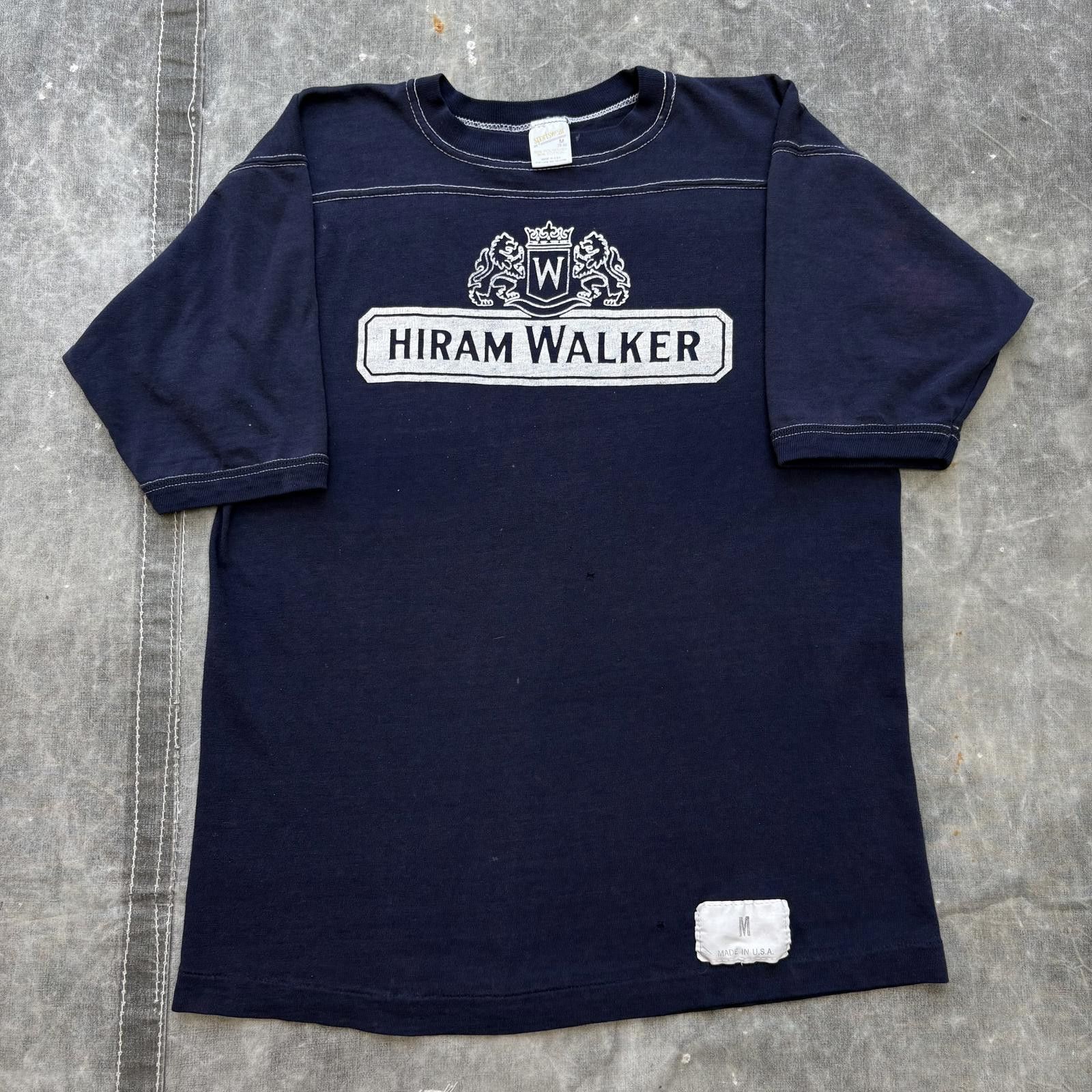 Vintage Vintage 70s 80s Hiram Walker Liquor Alcohol Jersey Shirt Size US M / EU 48-50 / 2 - 1 Thumbnail