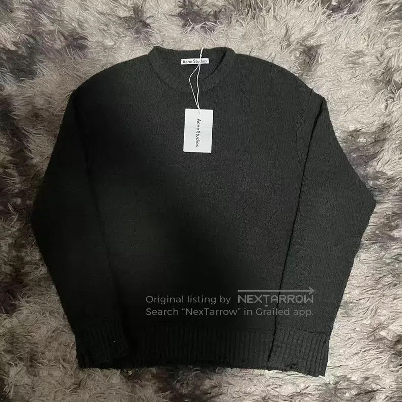Acne Studios Acne Studios Solid Color Aged Raglan Loose Sweater Dark Gr Size US M / EU 48-50 / 2 - 1 Thumbnail