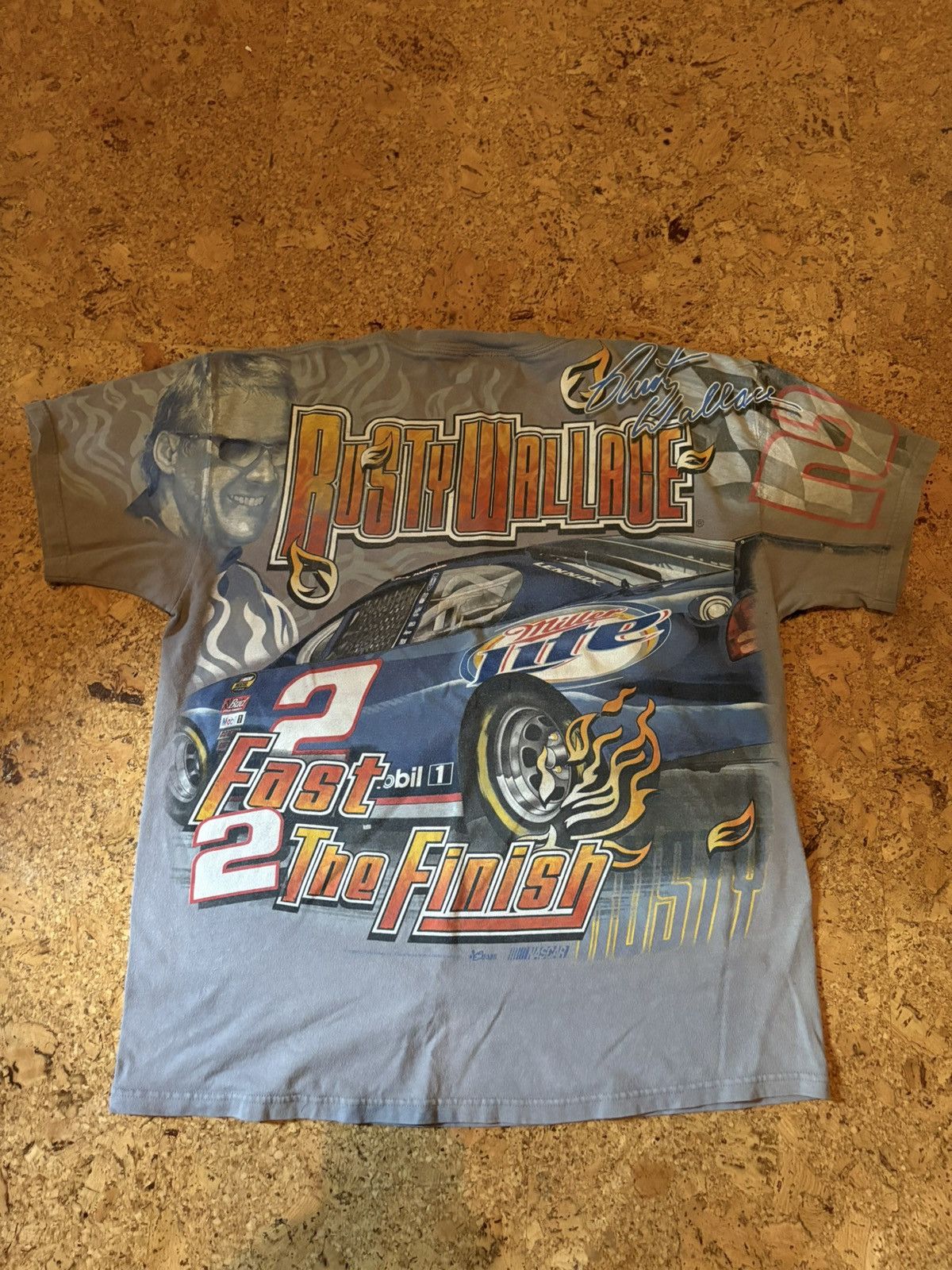 Vintage Vintage Rusty Wallace Racing Tee Size US L / EU 52-54 / 3 - 2 Thumbnail