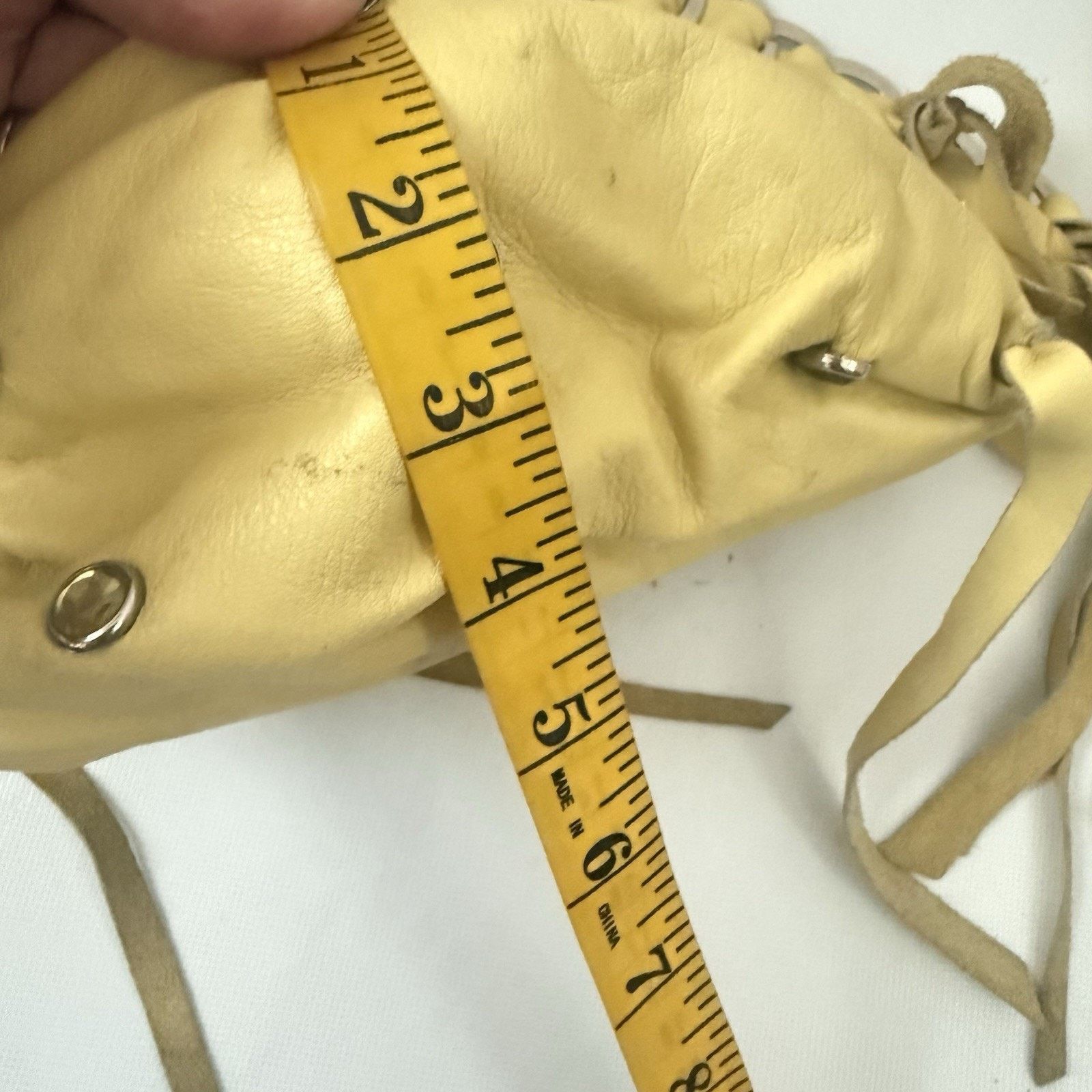 Other David Galan Designer Change Bag Jeweled Yellow Leather Boho Size ONE SIZE - 9 Thumbnail