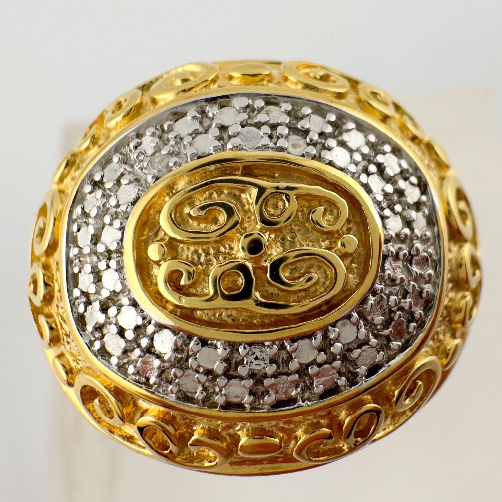 Other Gold and Silver Statement Ring with Ancient Motif - Size 7.5 Size ONE SIZE - 4 Thumbnail