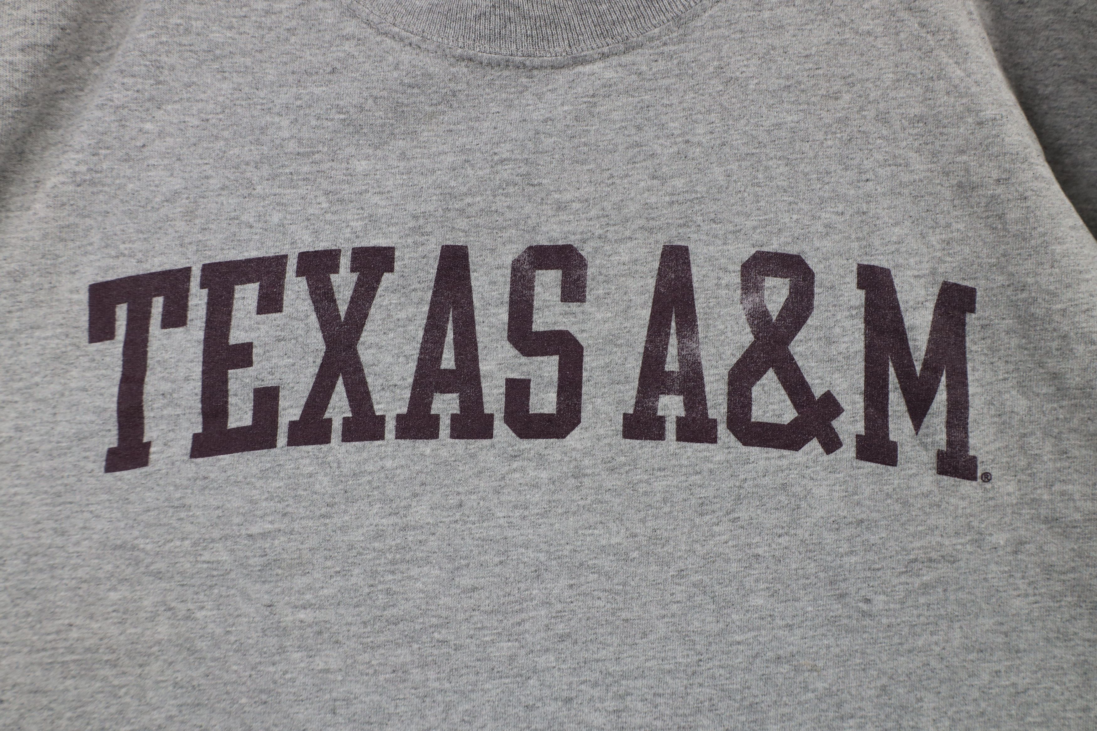 Vintage Vintage 90s Spell Out University of Texas A&M T-Shirt Gray Size US XL / EU 56 / 4 - 4 Thumbnail