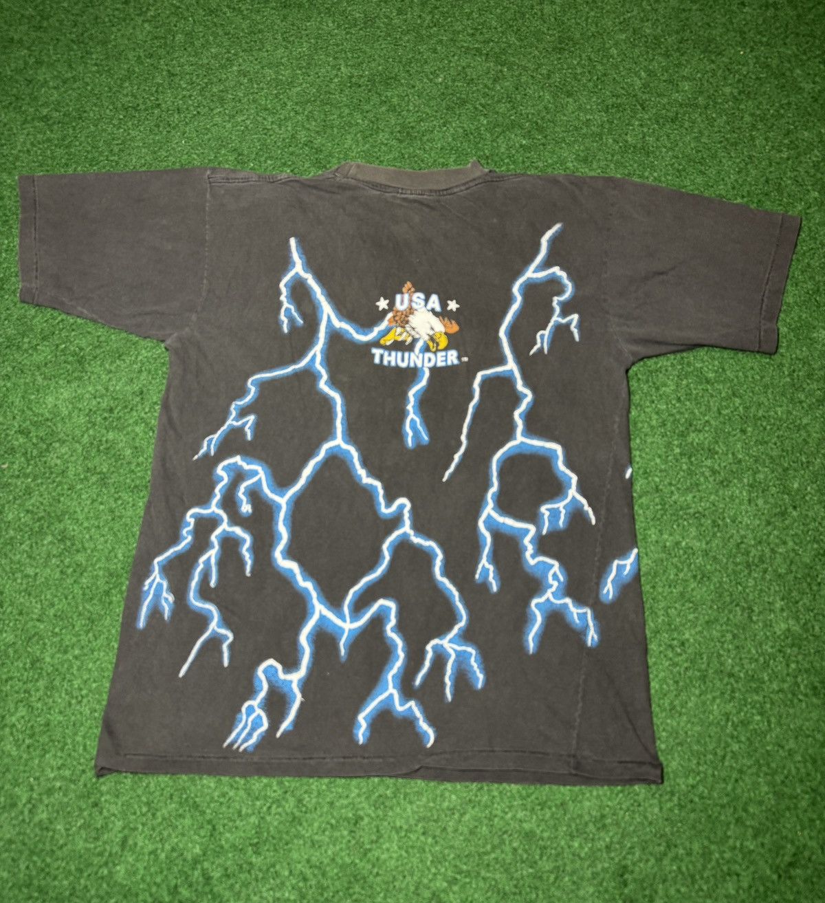 Vintage Vtg 90s American Thunder Rebel Skull Cowboy Biker T Shirt Size US M / EU 48-50 / 2 - 4 Thumbnail