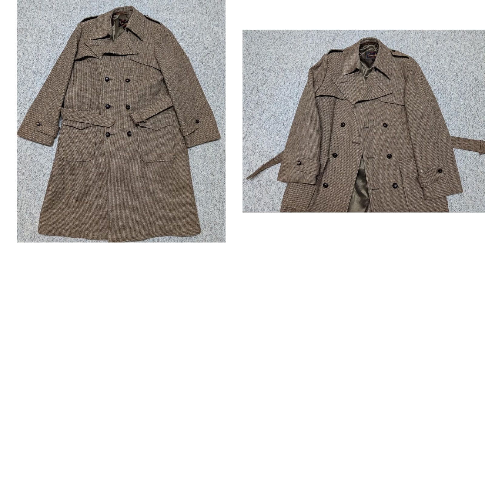 Doublet VINTAGE Botany 500 Tweed Overcoat Belted Double Breasted Wool Trench Coat 42L Brown Mens XS/Adult M/L Size US M / EU 48-50 / 2 - 9 Thumbnail