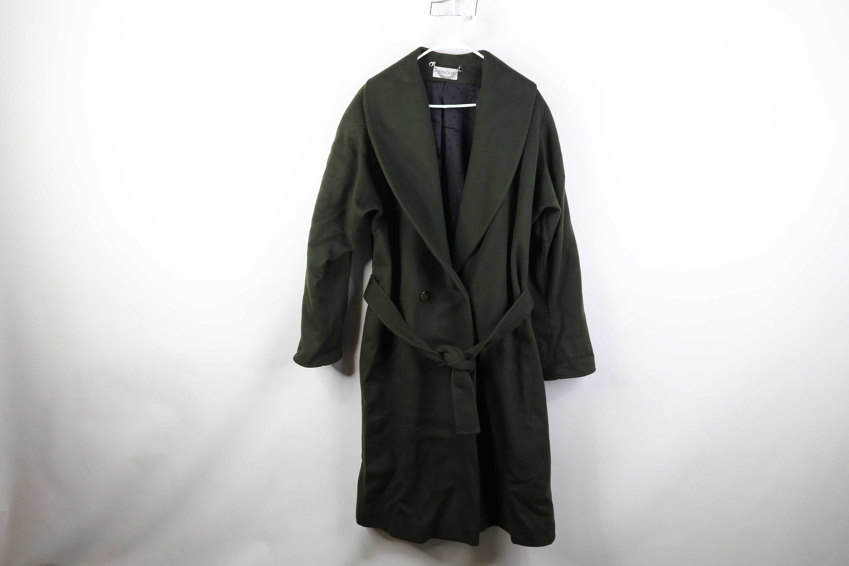 Vintage Vintage 90s Streetwear Belted Trench Coat Jacket Green USA Size XXL / US 16-18 / IT 52-54 - 1 Thumbnail