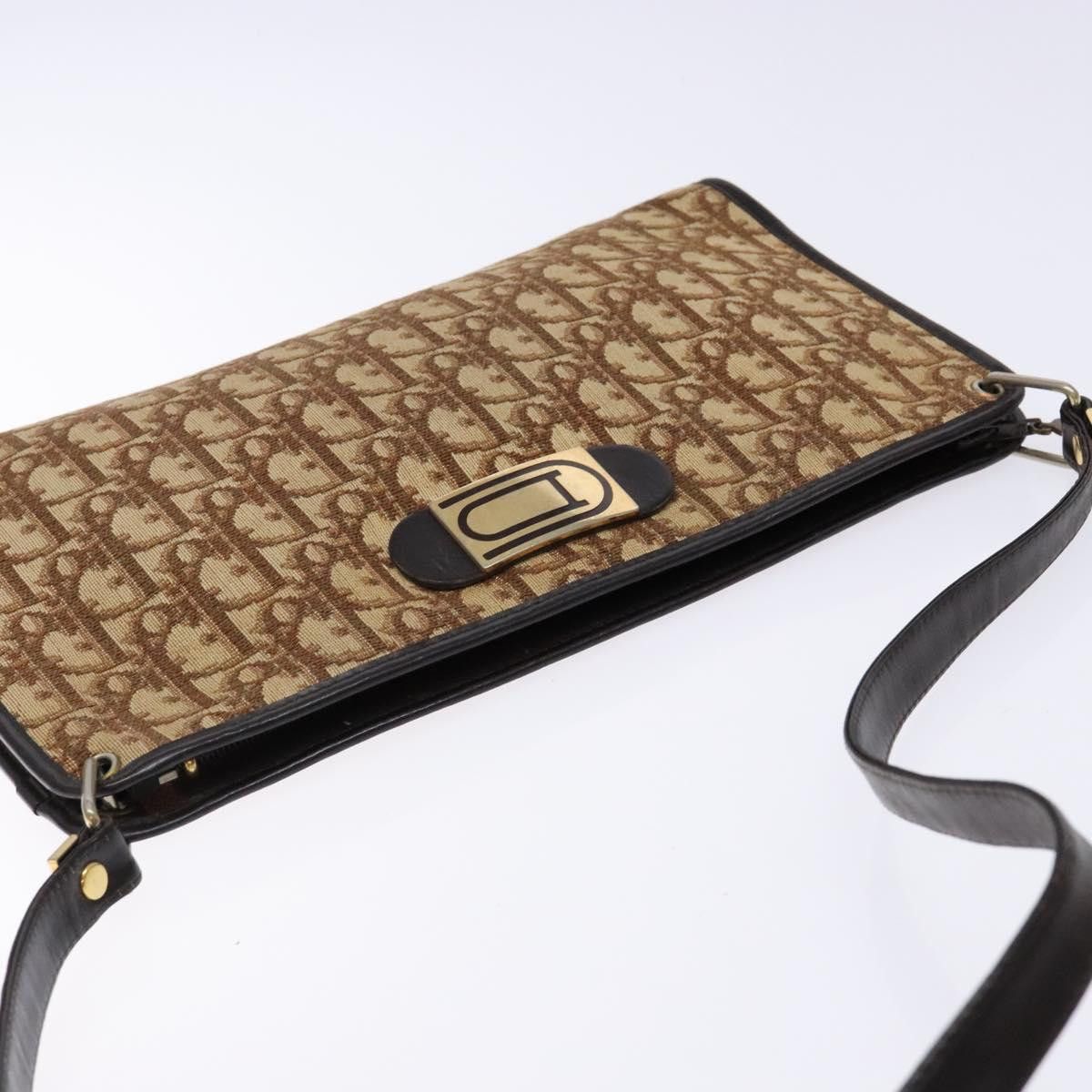 Dior DIOR Trotter Canvas Shoulder Bag Brown Gold Size ONE SIZE - 6 Thumbnail