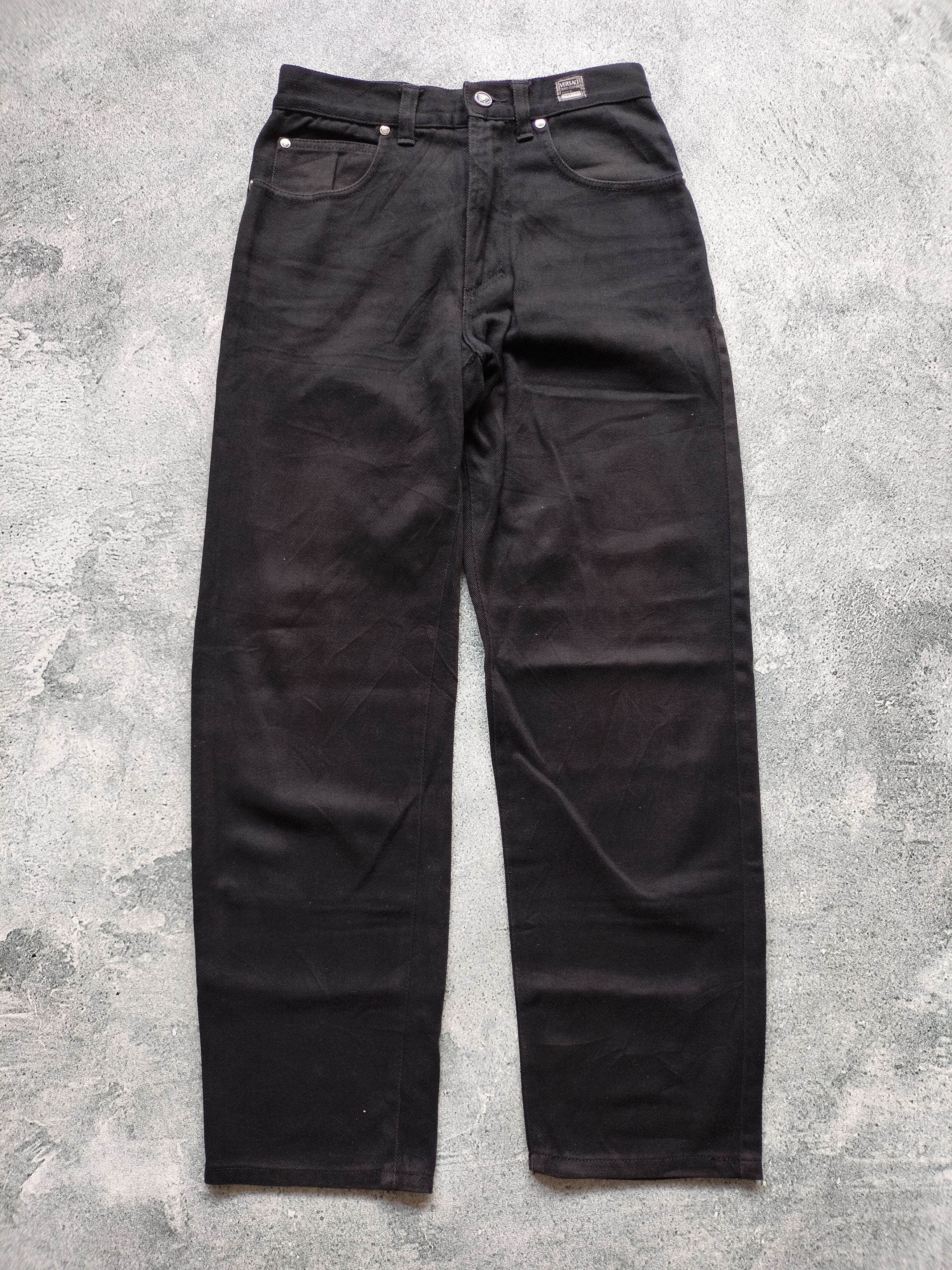 image of 90's Versace Baggy Denim Madeinitaly in Black, Men's (Size 29)
