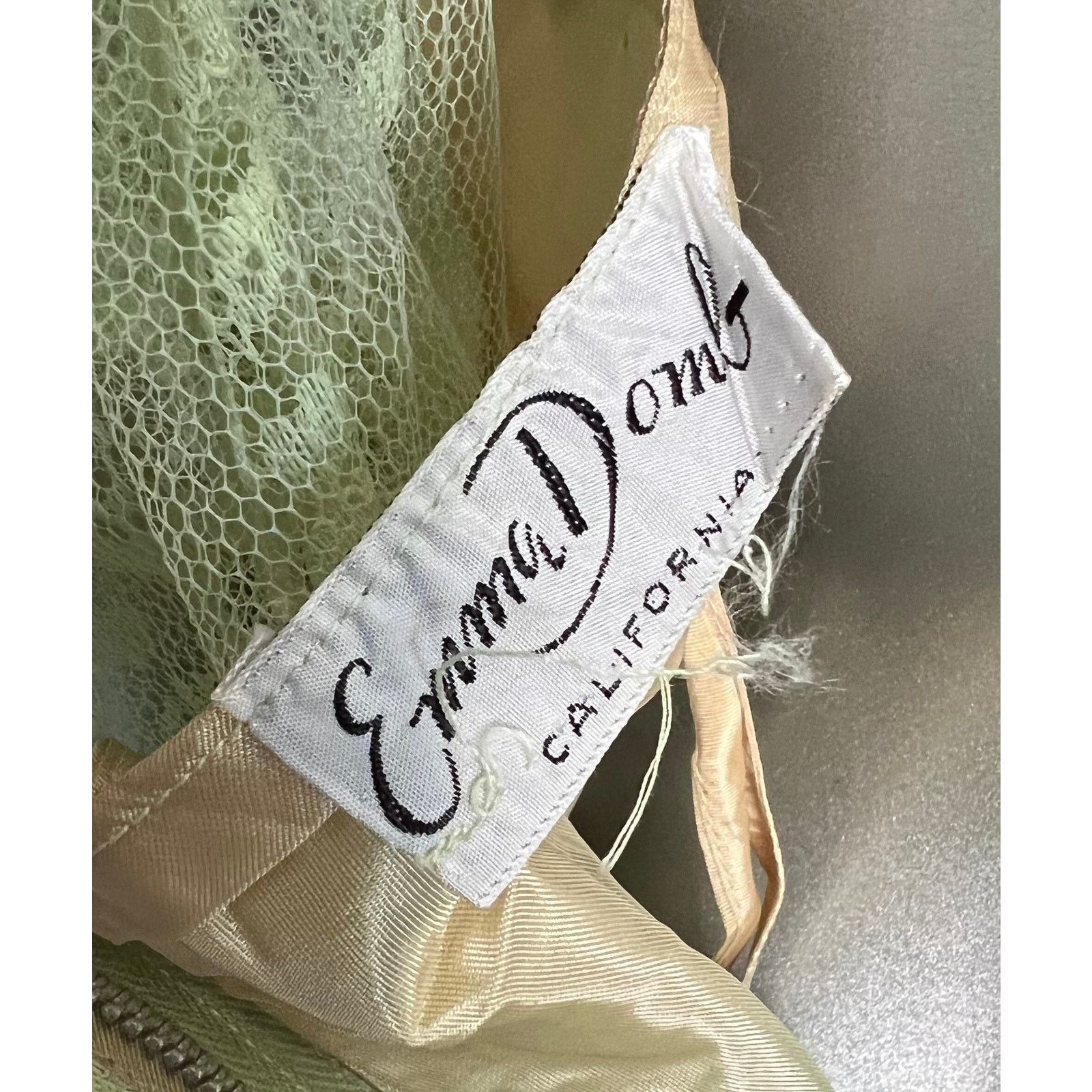 Vintage Vintage 1960s Emma Domb Green Lace Evening Gown Medium Size M / US 6-8 / IT 42-44 - 6 Thumbnail